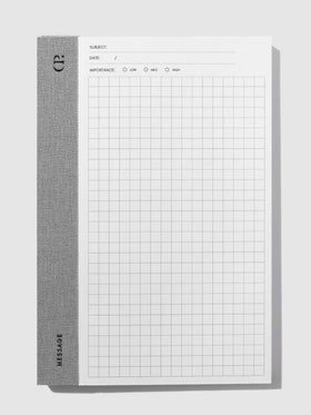 Left Bound Graph Notepad, CP Petite, Cloth and Paper. Notepad displayed on a neutral background.