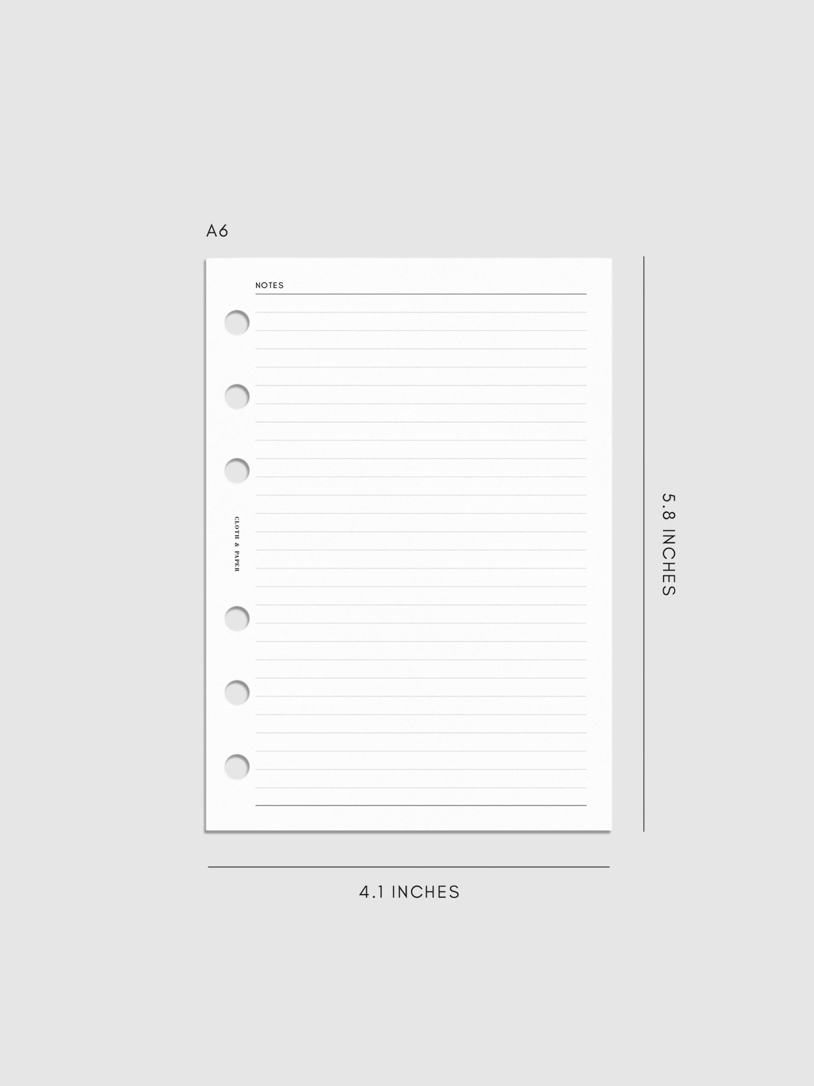 Lined Notes Planner Inserts | Cloth & Paper