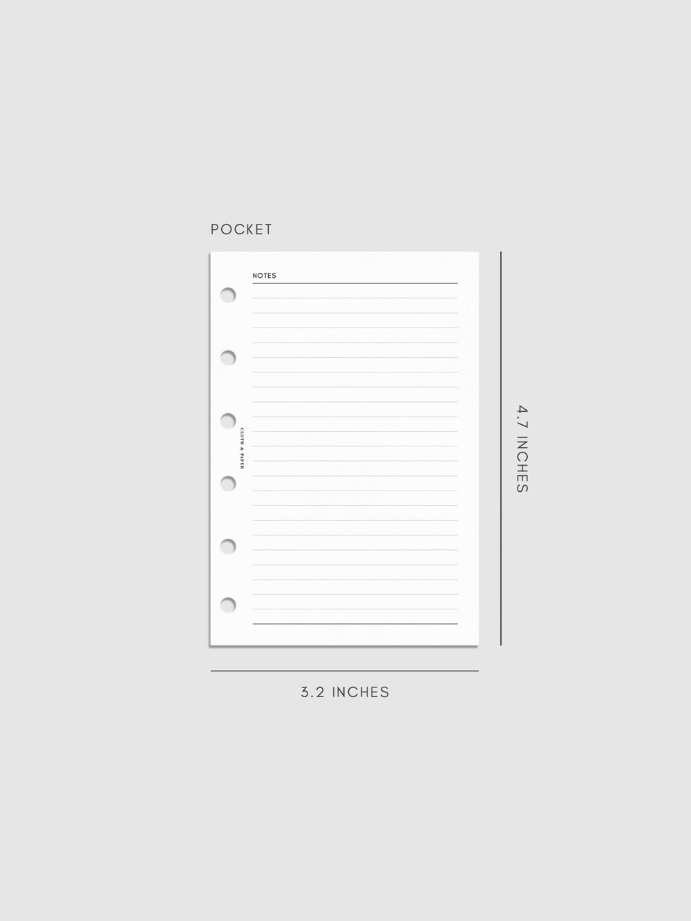 Lined Notes Planner Inserts | Cloth & Paper