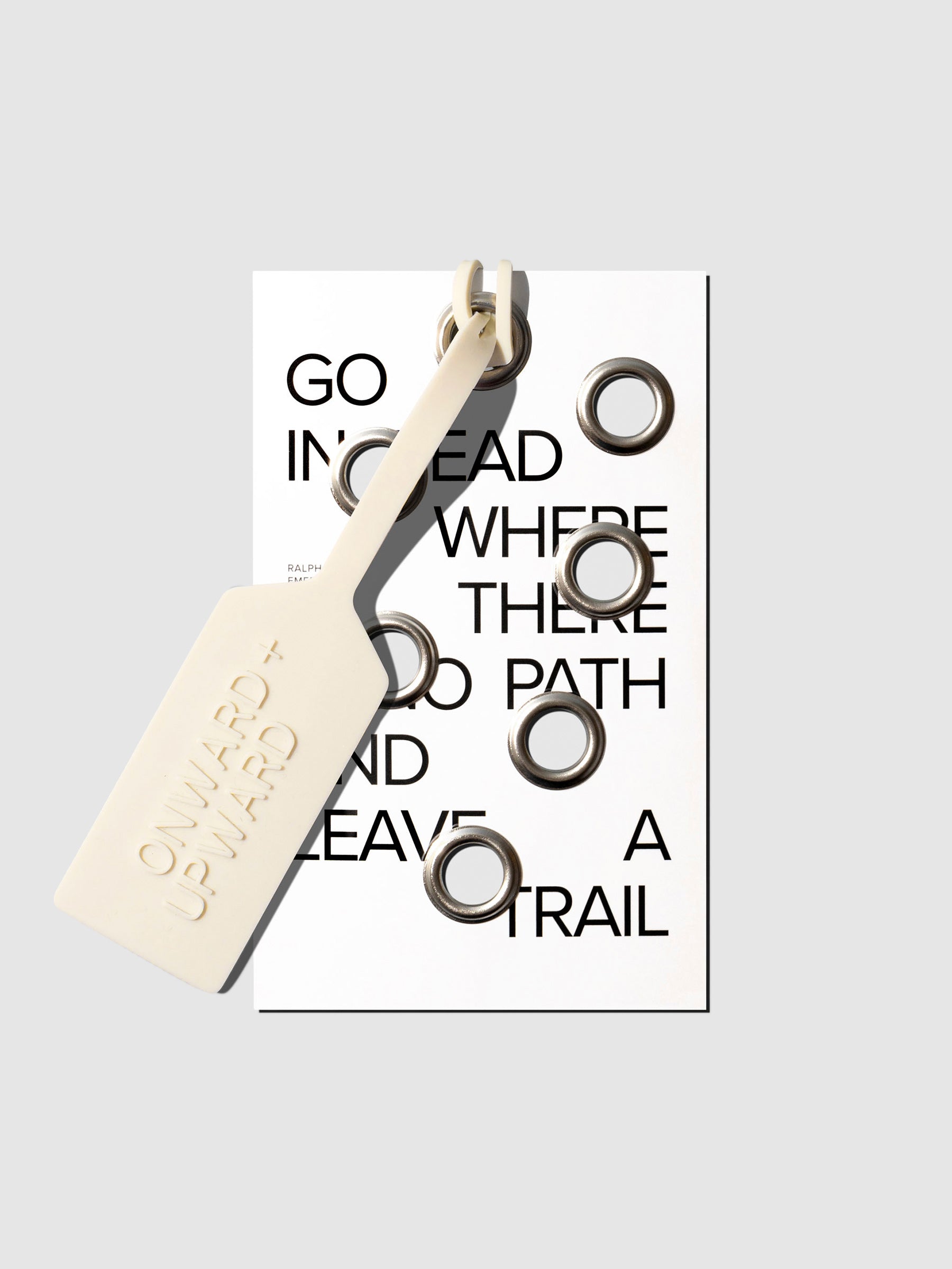 Luggage Tag and Journaling Card Set, Cloth and Paper. Tag displayed with journaling card on a neutral background.