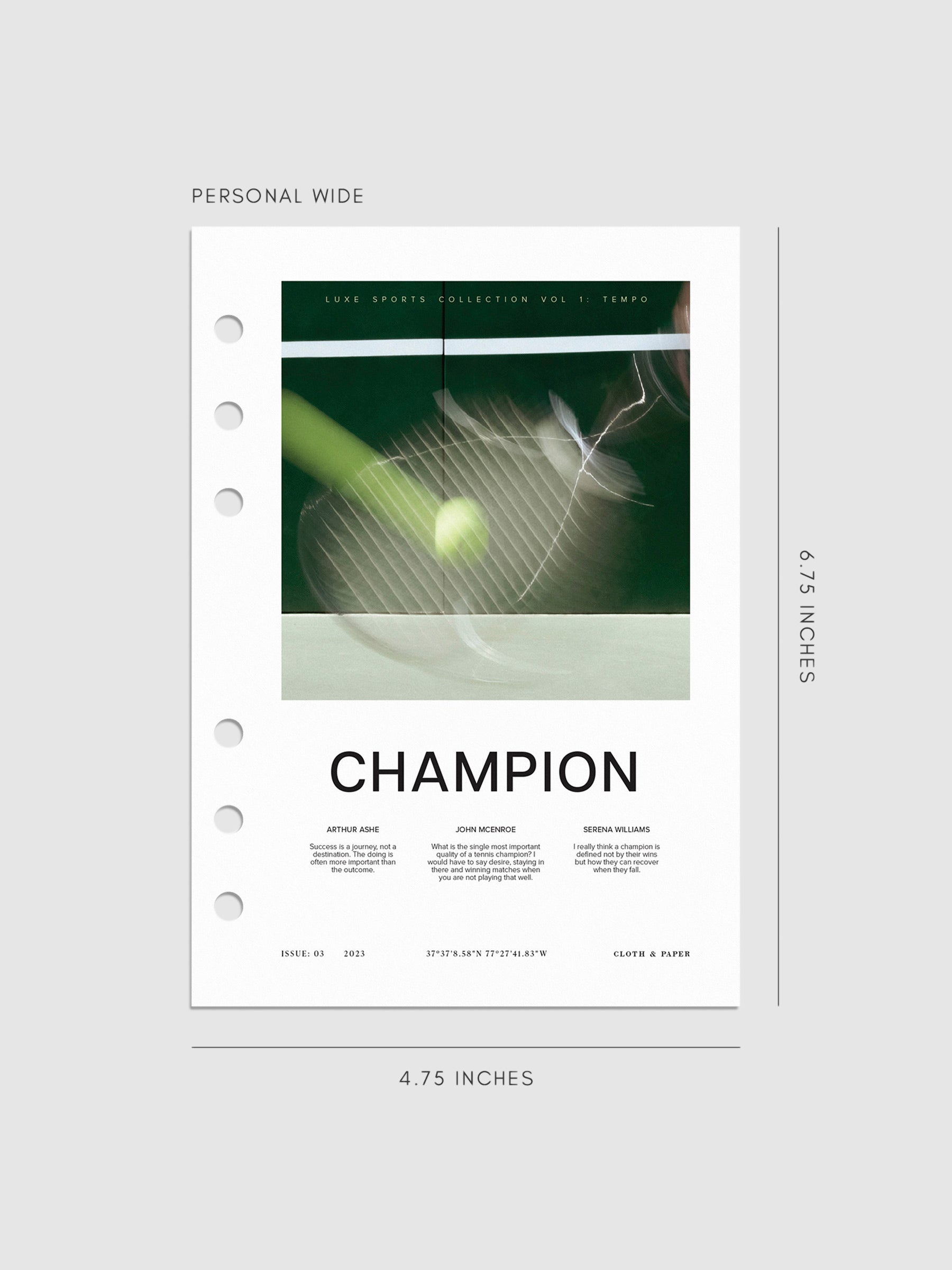 Digital mockup of Champion dashboard in Personal Wide. 