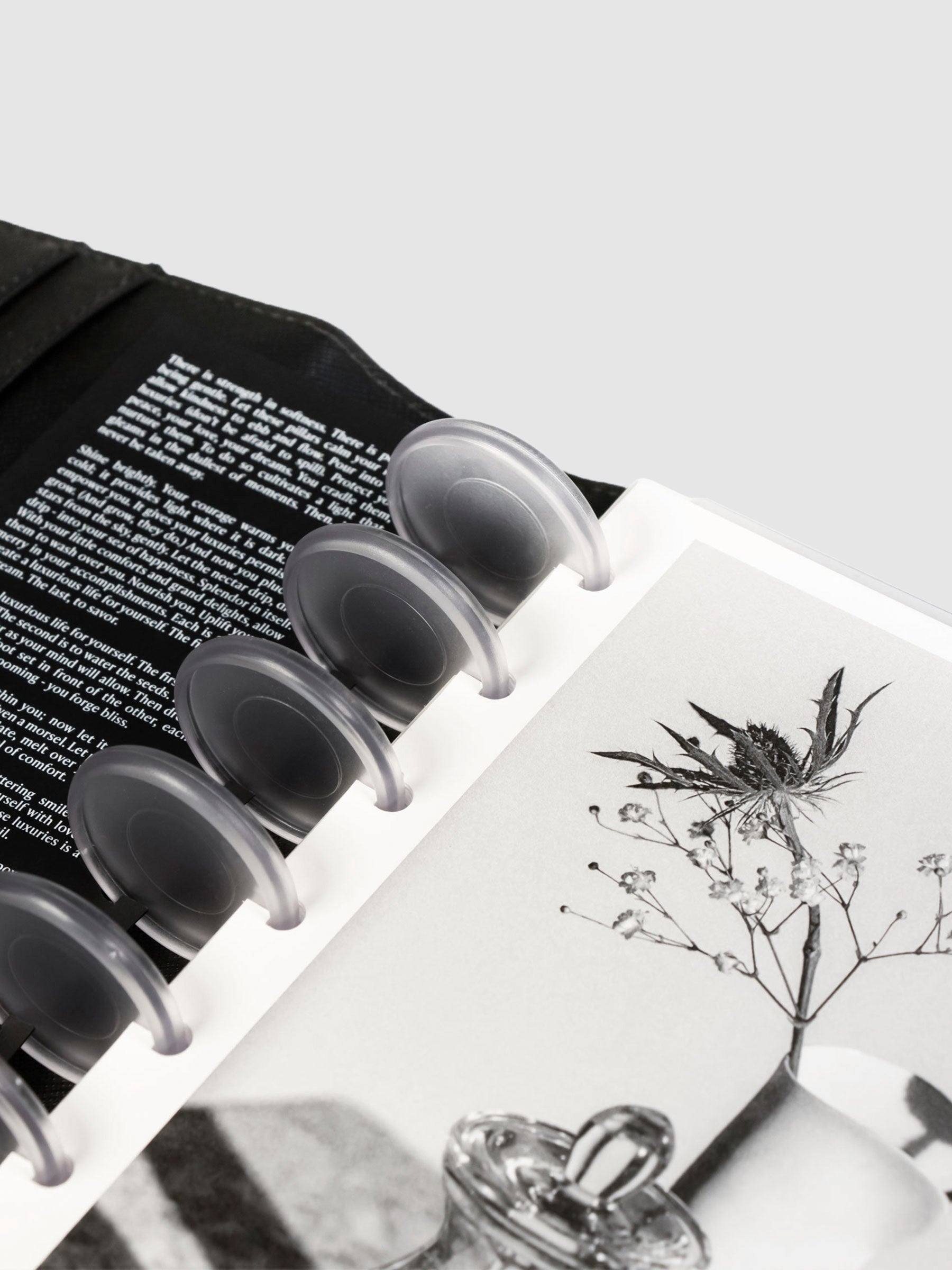 Close up on the top left corner of the full dashboard and the top half of the half dashboard, styled inside a discbound planner.