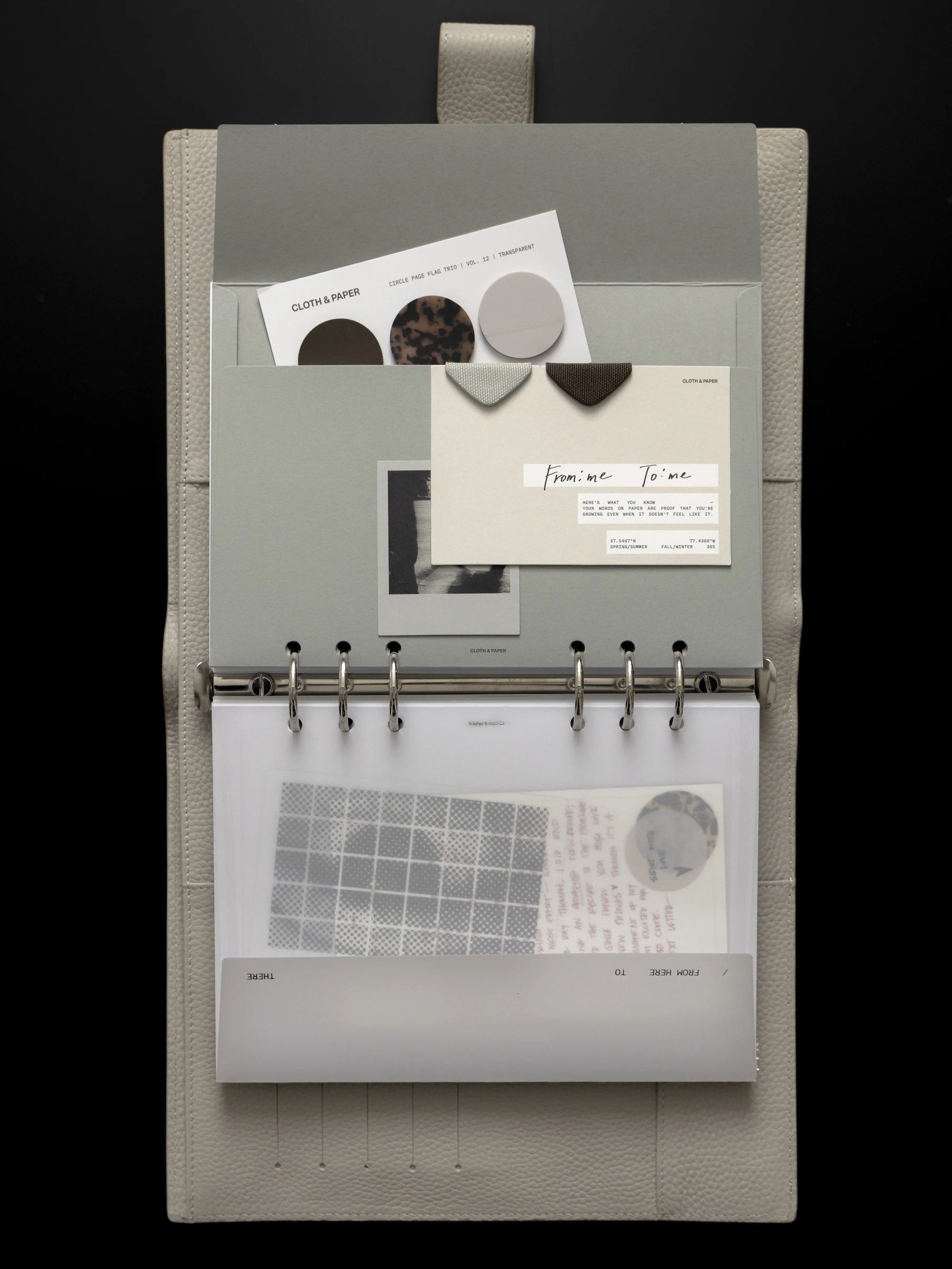 Envelope Storage Holder Set shown in use with additional Cloth & Paper products.