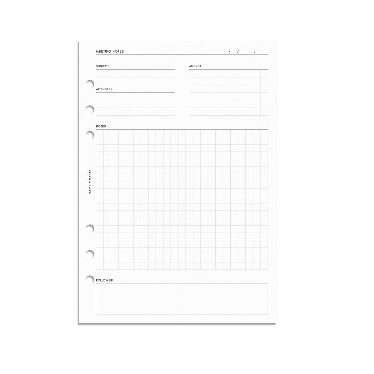 Meeting Notes Planner Inserts Cloth Paper CLOTH PAPER Meeting notes planner inserts cloth paper cloth paper