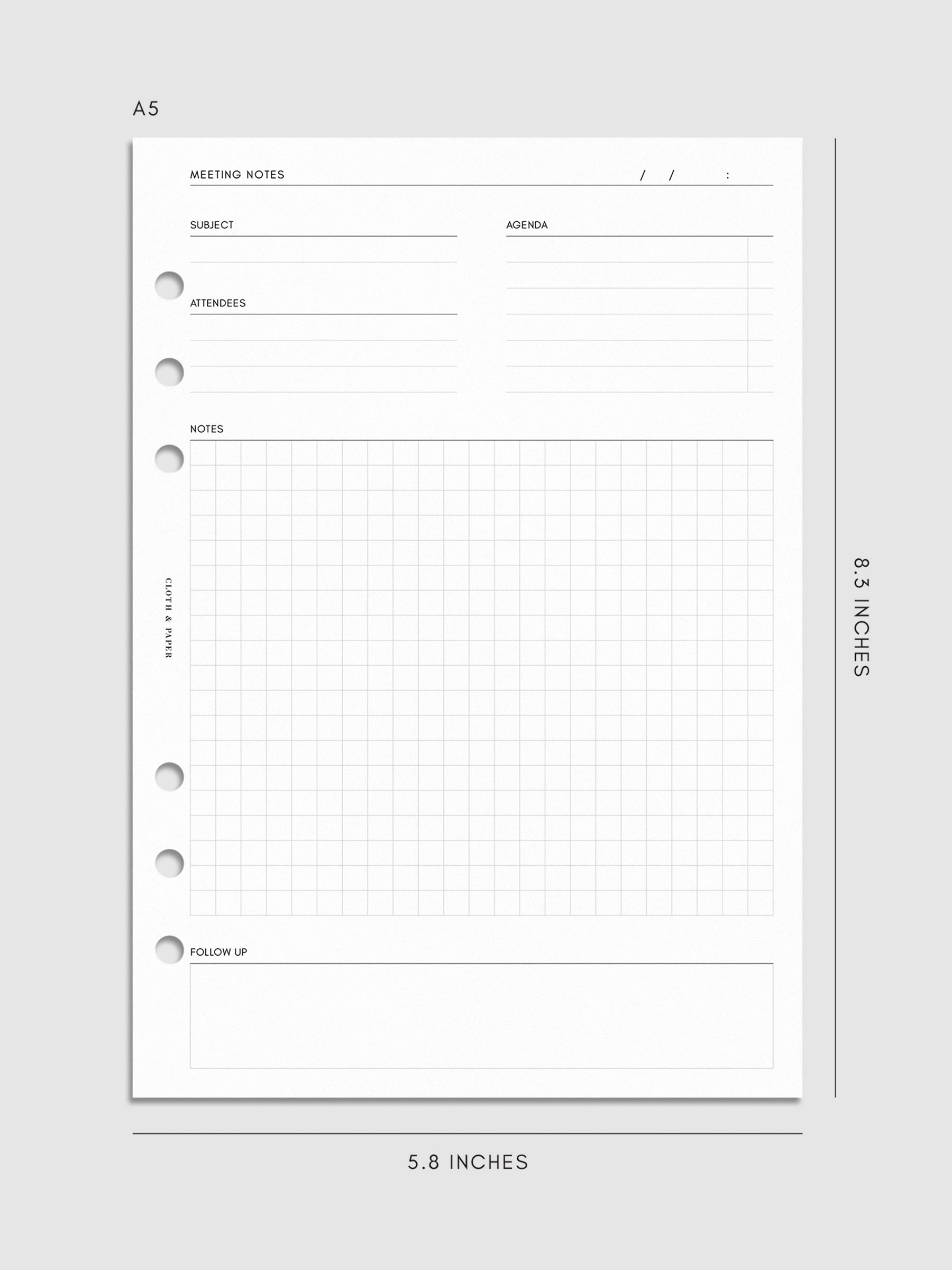 Digital mockup of inserts in A5. 