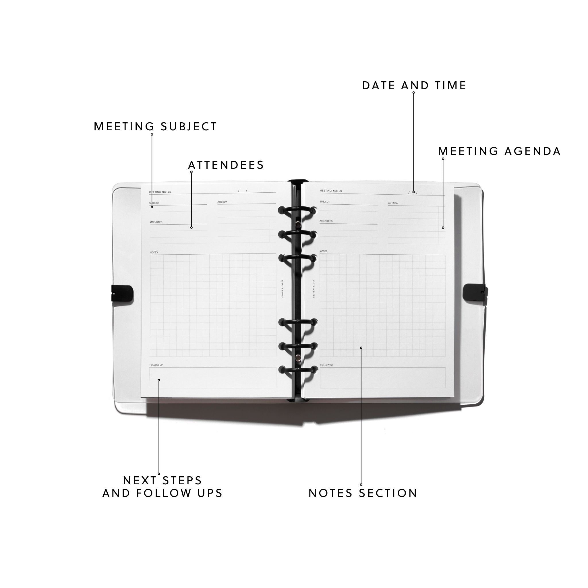 Meeting Notes Planner Inserts  Cloth & Paper – CLOTH & PAPER