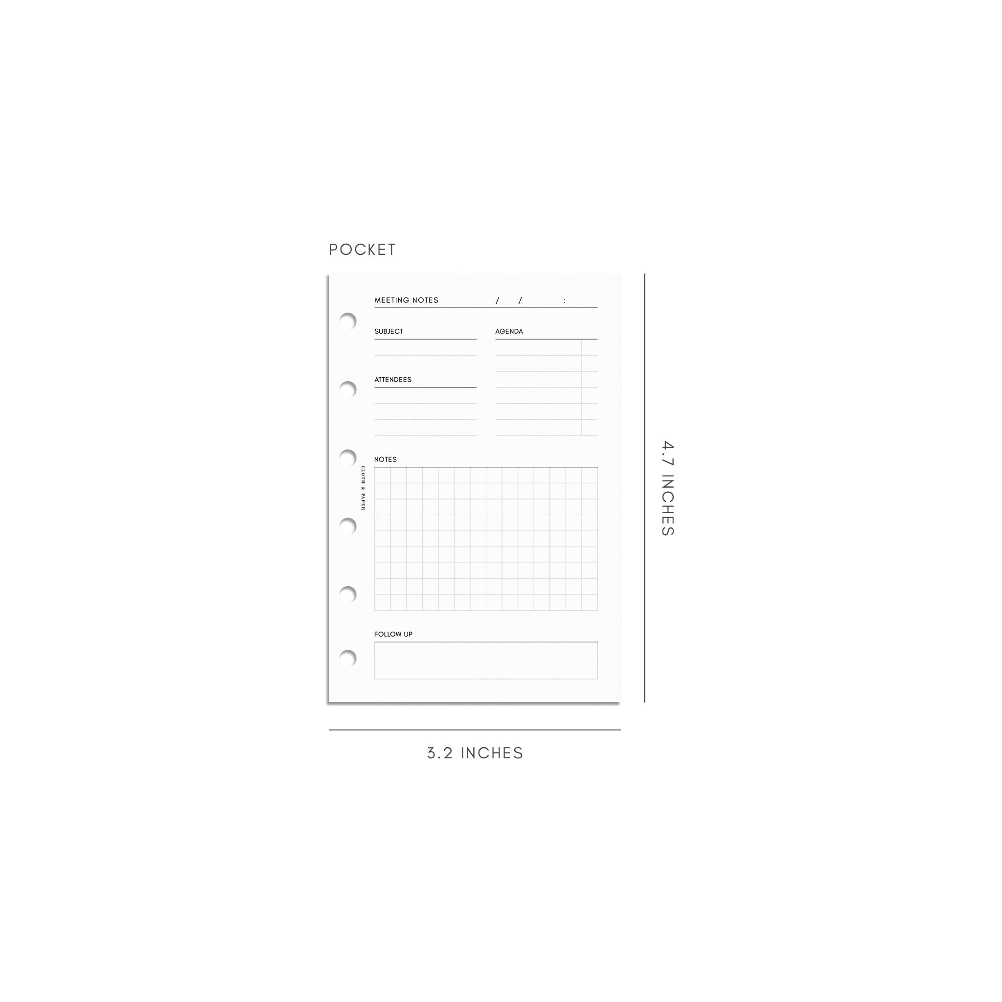 Meeting Notes Planner Inserts | Cloth & Paper – CLOTH & PAPER