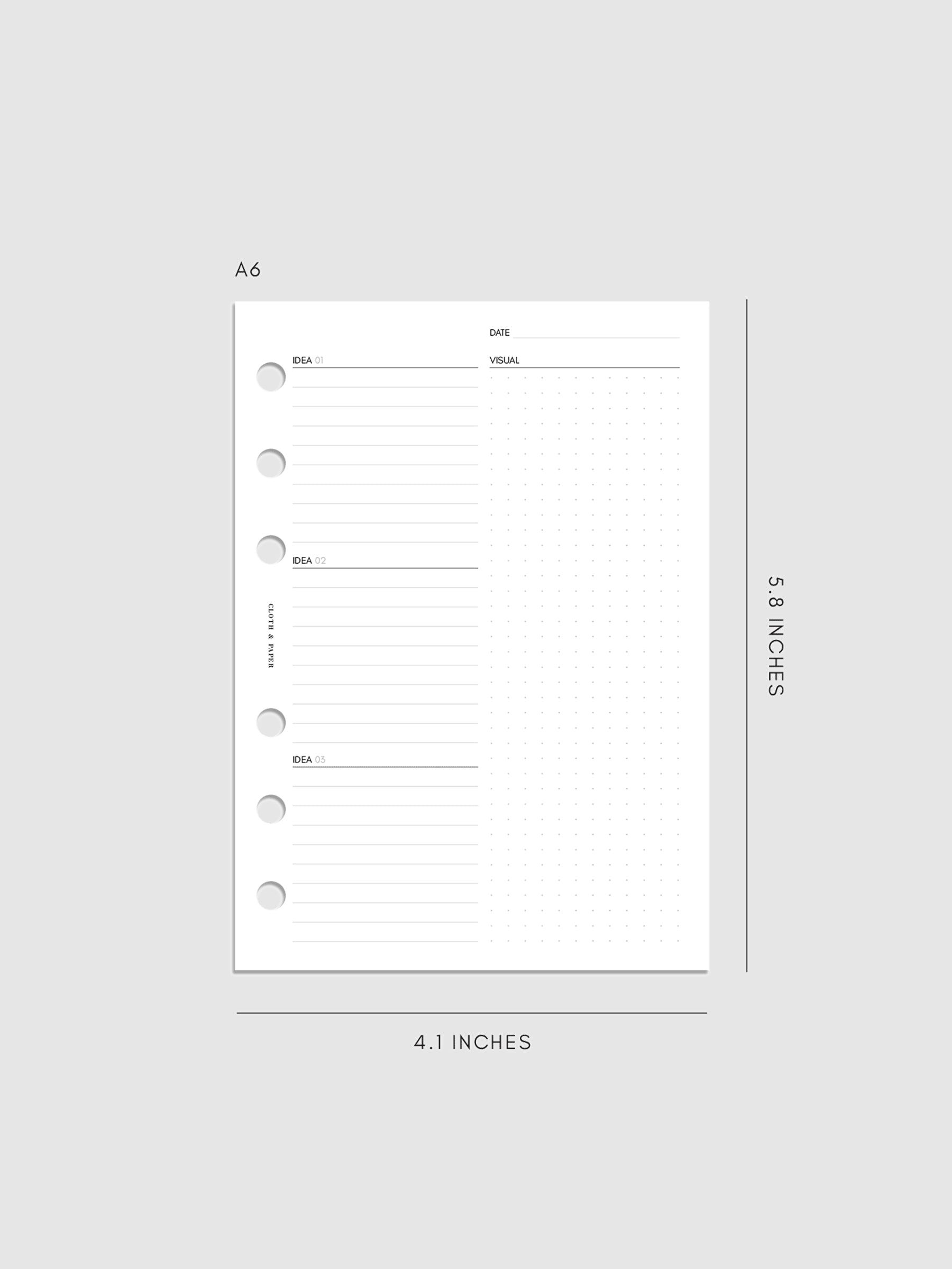 Digital mockup of insert in A6 sizing.