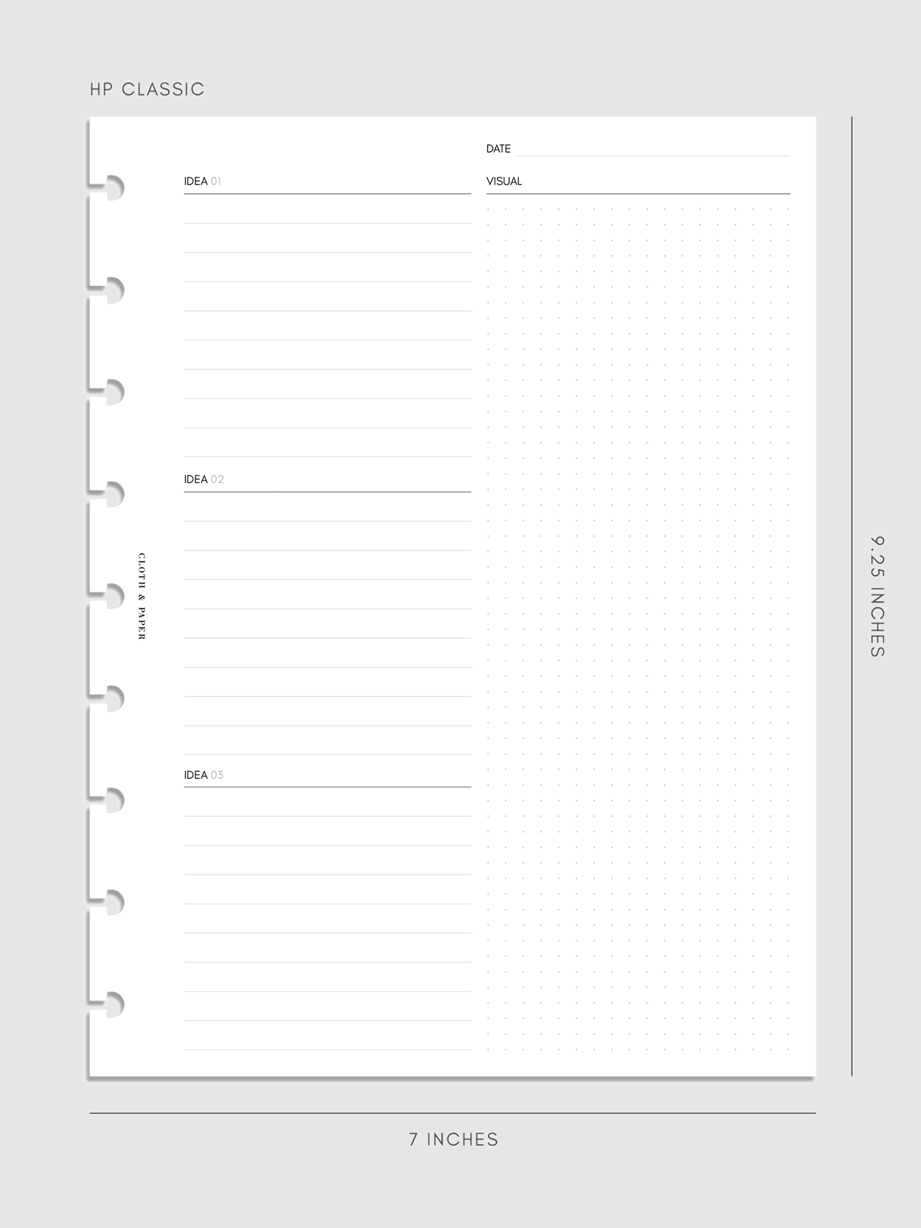 Digital mockup of insert in HP Classic sizing.
