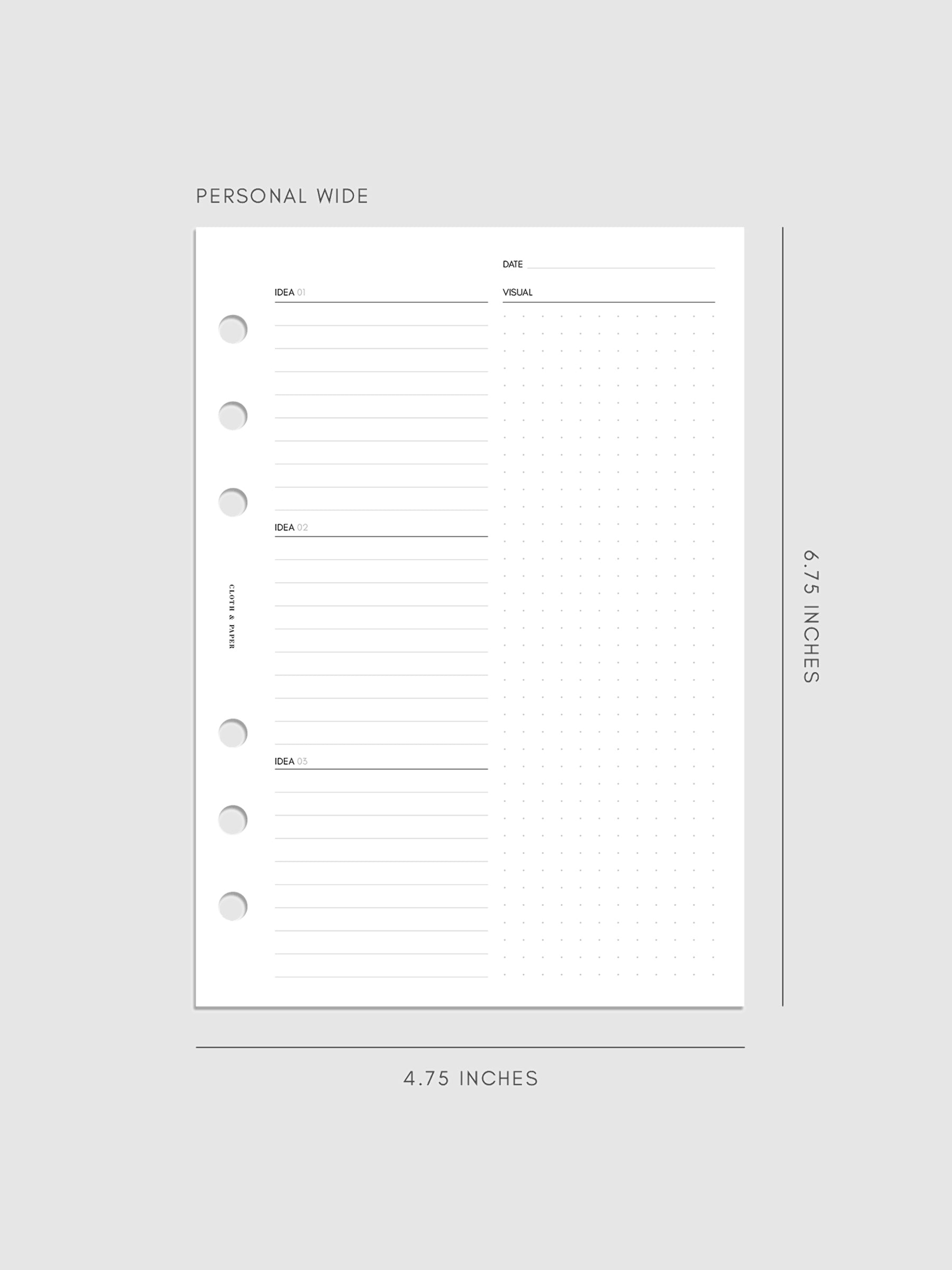 Digital mockup of insert in Personal Wide sizing.