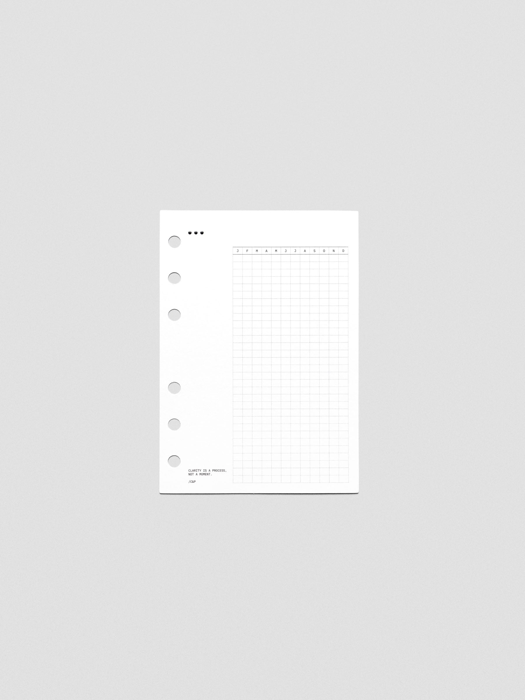 Mindful Moments Planner Dashboard in A6 size.
