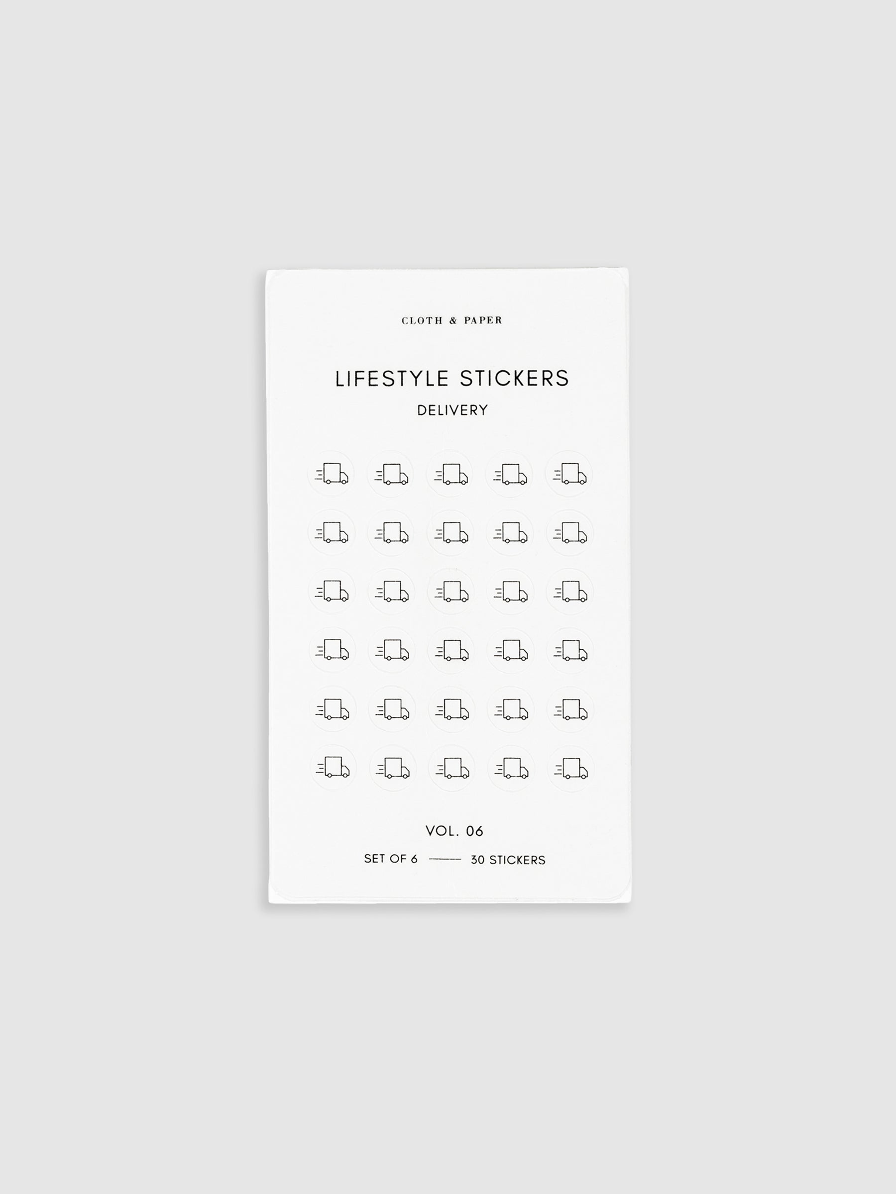 Cleaning sticker sheet from Lifestyle Mini Icon Stickers displayed on a neutral background.