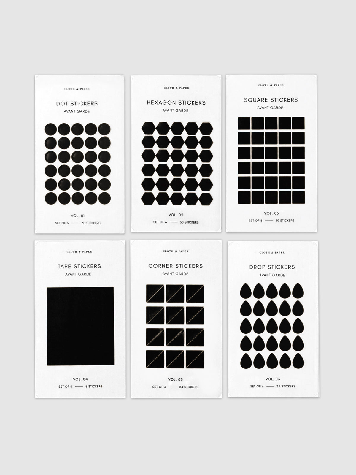 Mini Shape Design Mini Shape Planner Sticker Set | Transparent | Cloth & Paper