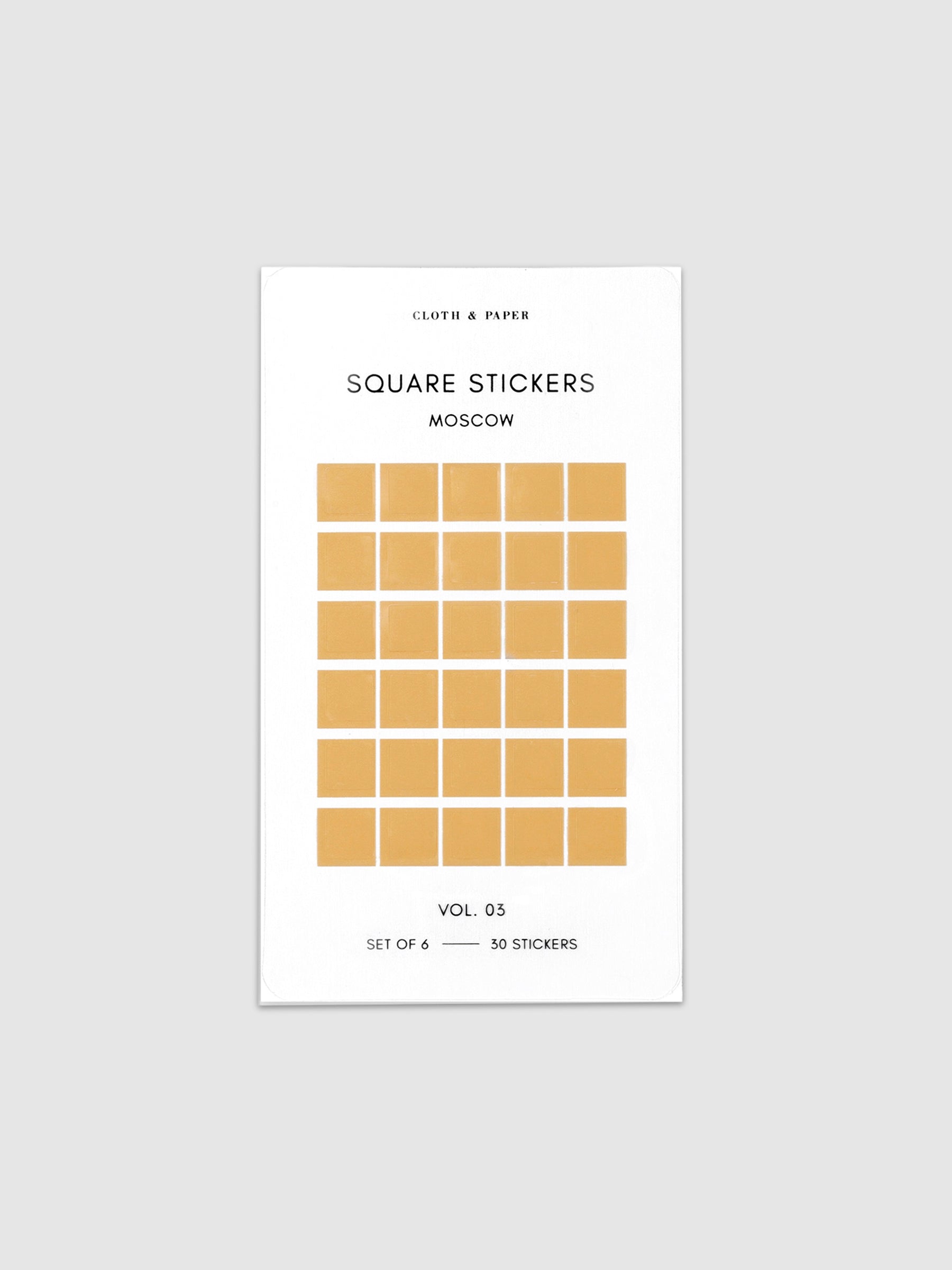 Mini Shape Sticker Set with Transparent Moscow Stickers displayed against a neutral background.