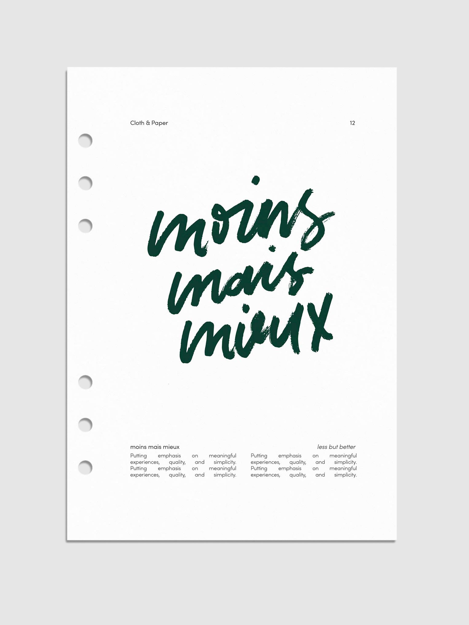 Digital mockup of dashboard in A5 sizing.