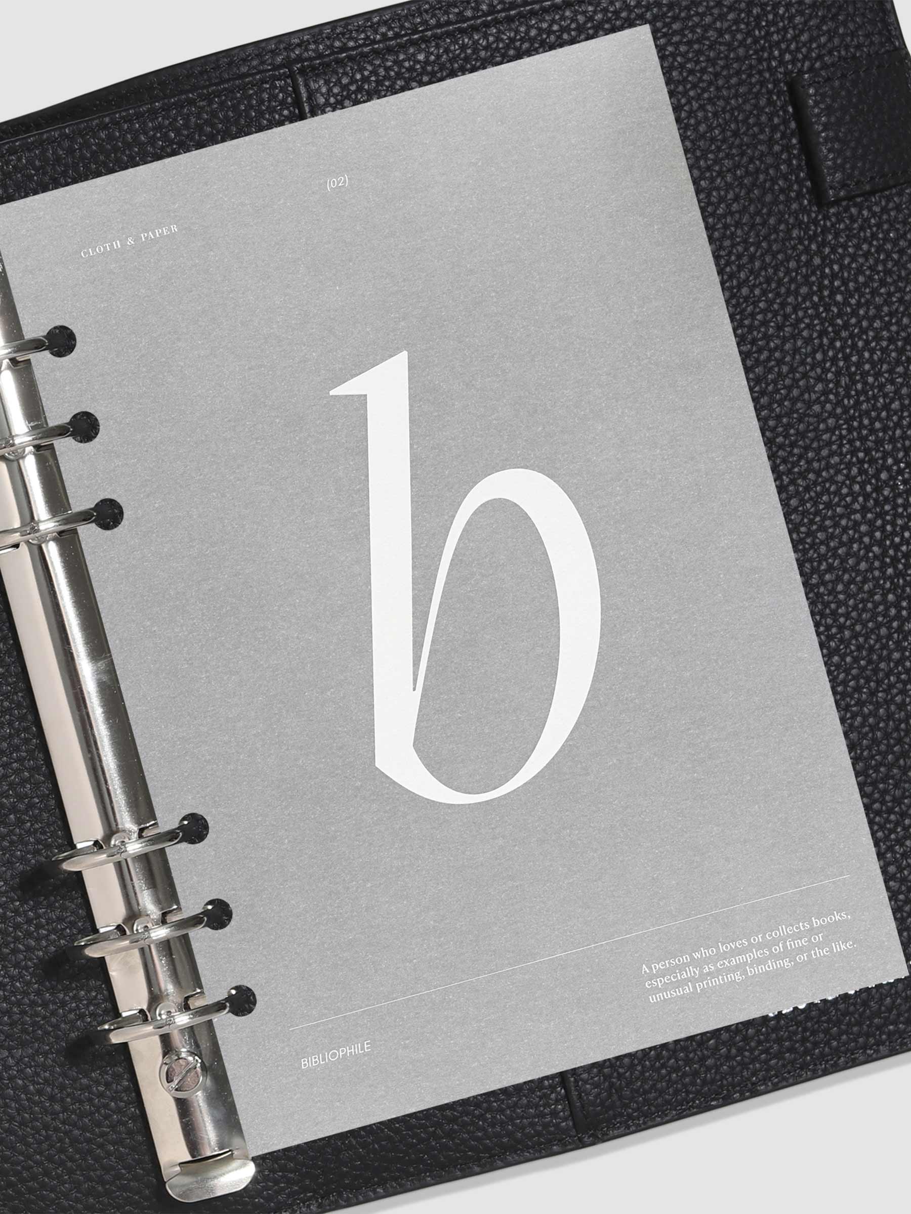 Monogram Vellum Planner Dashboard B in use in a leather planner.