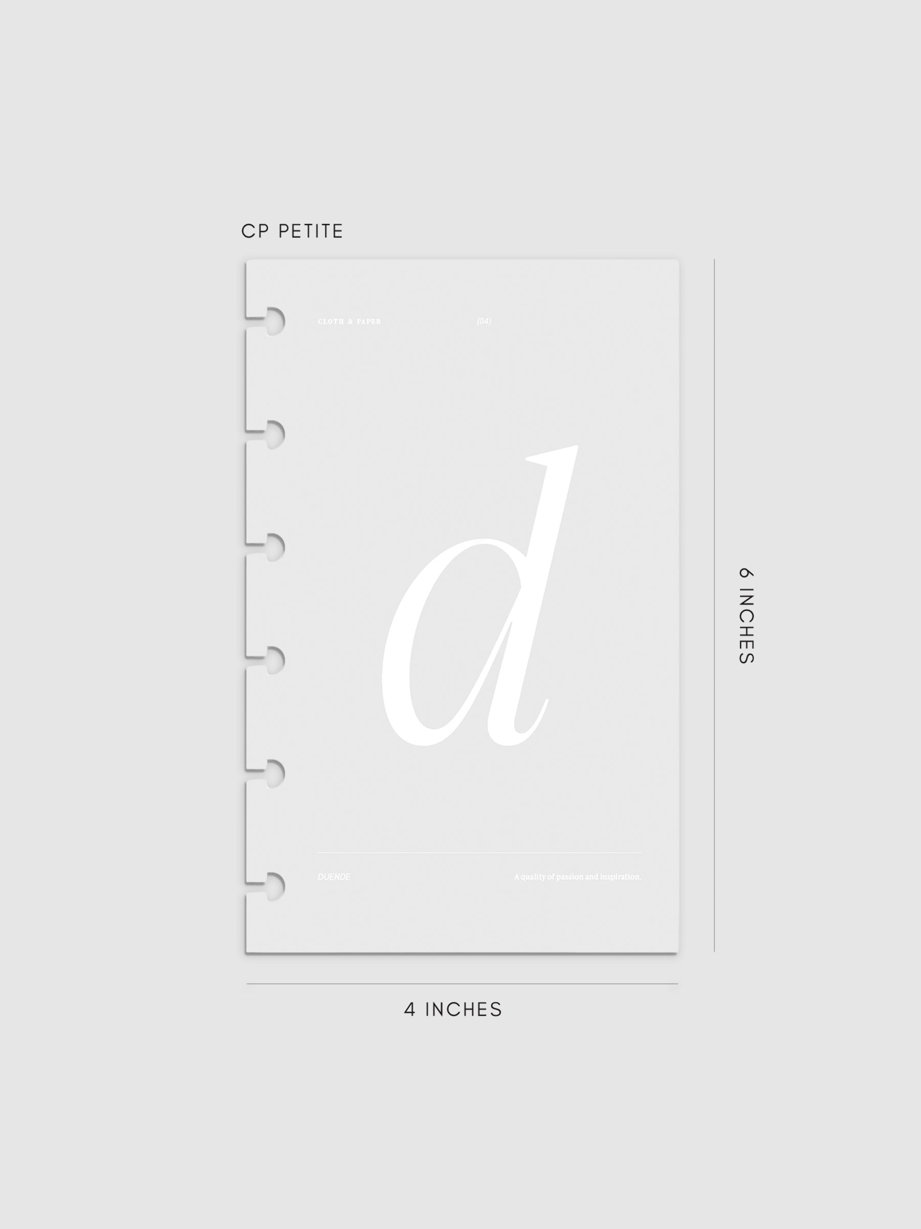Monogram Vellum Planner Dashboard D in in CP Petite displayed on a neutral background. 