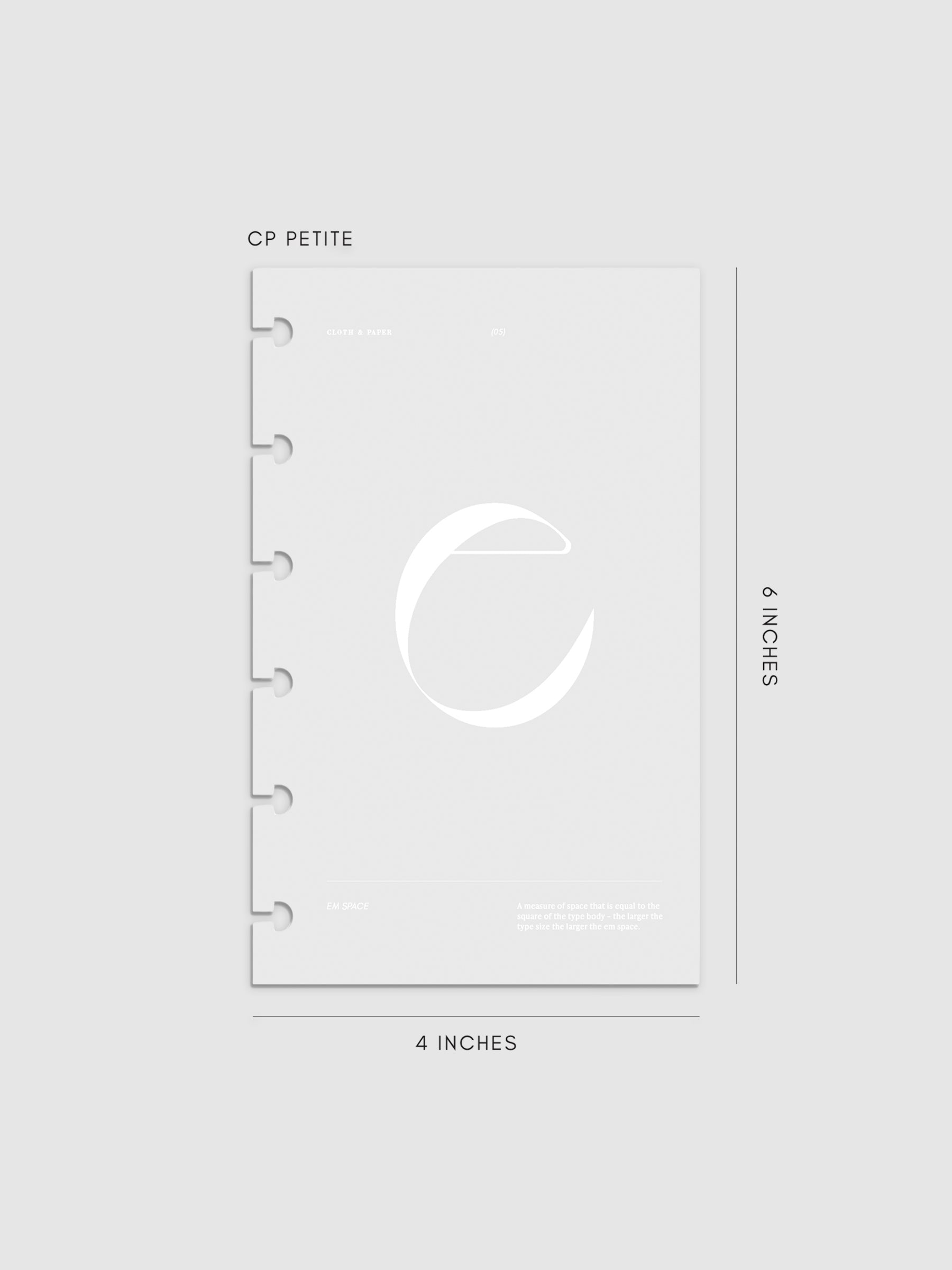 Monogram Vellum Planner Dashboard E in in CP Petite displayed on a neutral background. 