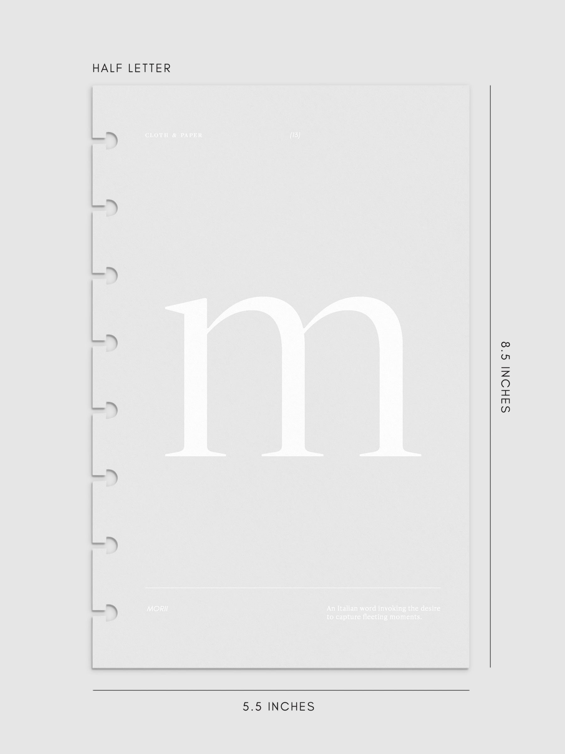 Monogram Vellum Planner Dashboard M in Half Letter displayed on a neutral background. 
