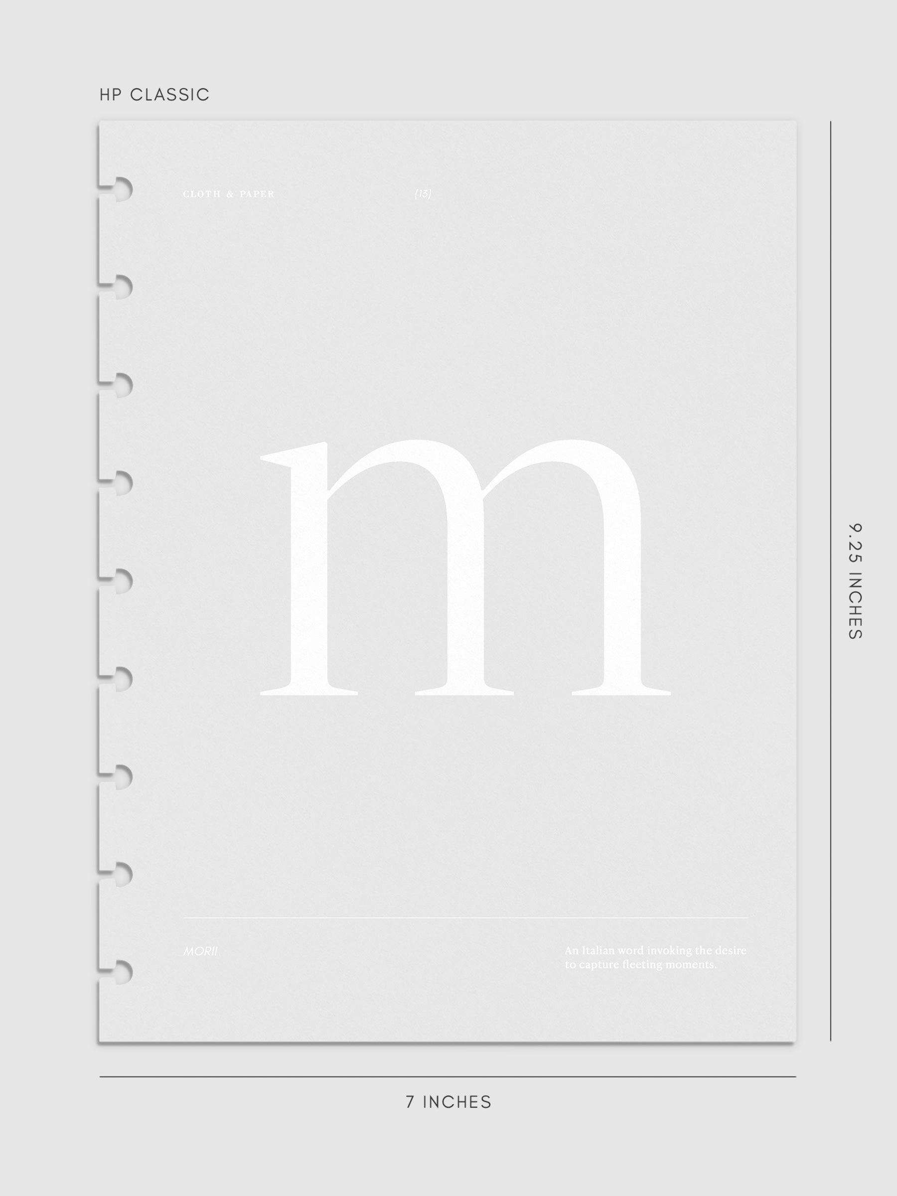 Monogram Vellum Planner Dashboard M in HP Classic displayed on a neutral background. 