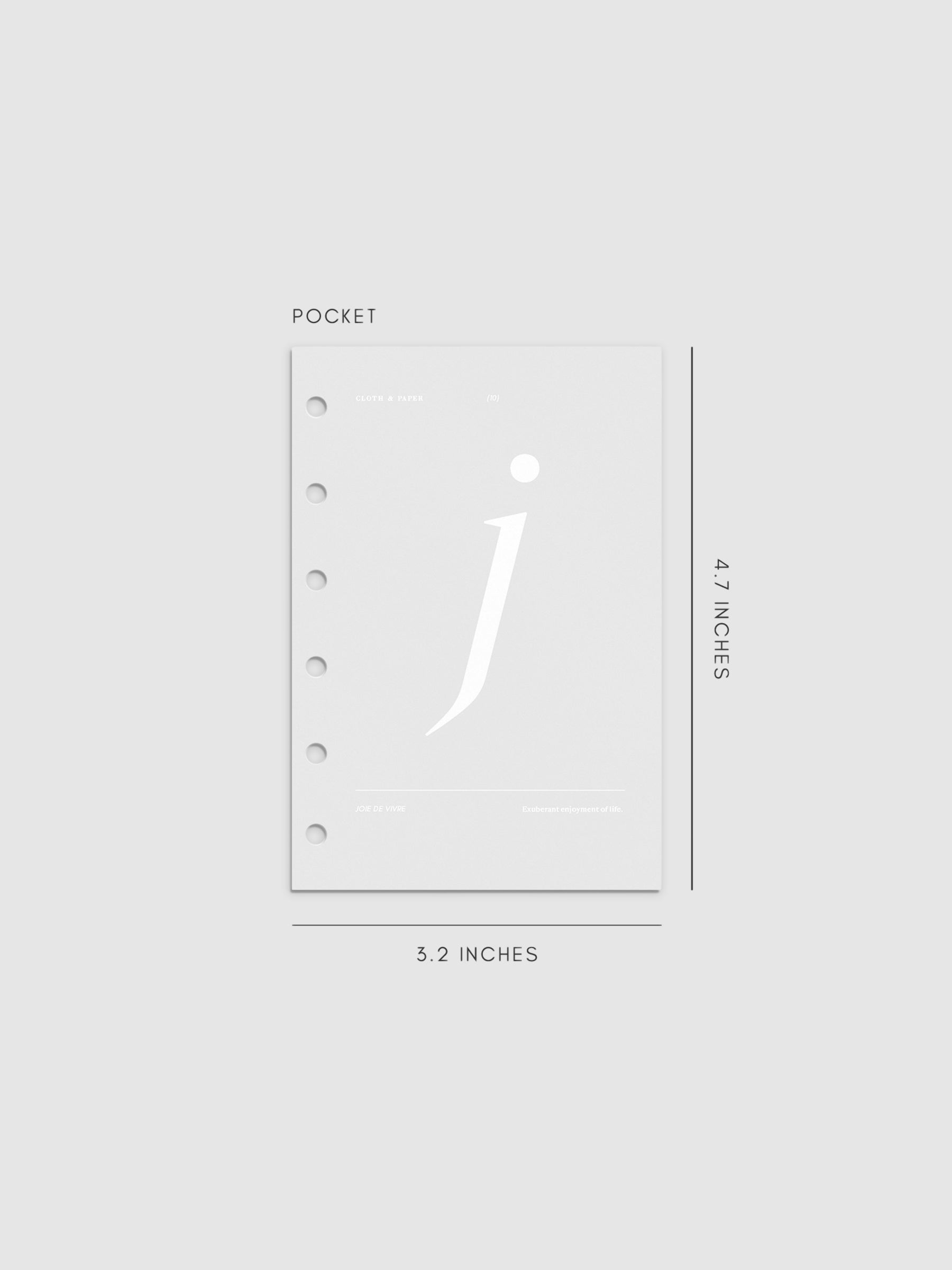 Monogram Vellum Planner Dashboard J in Pocket displayed on a neutral background. 