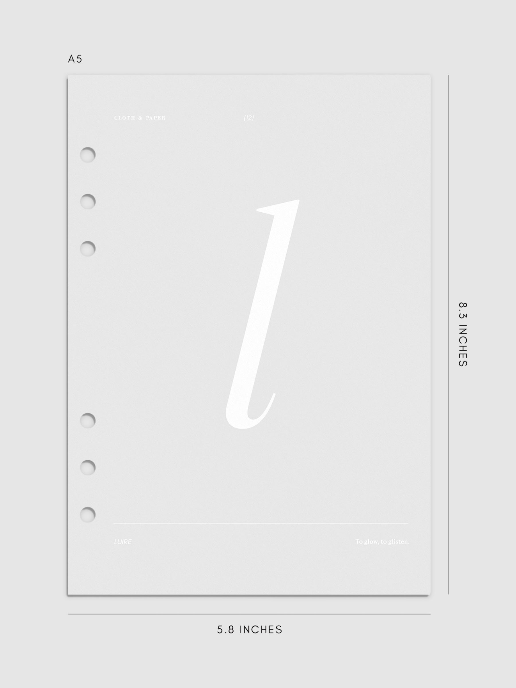Monogram Vellum Planner Dashboard L in A5 displayed on a neutral background. 