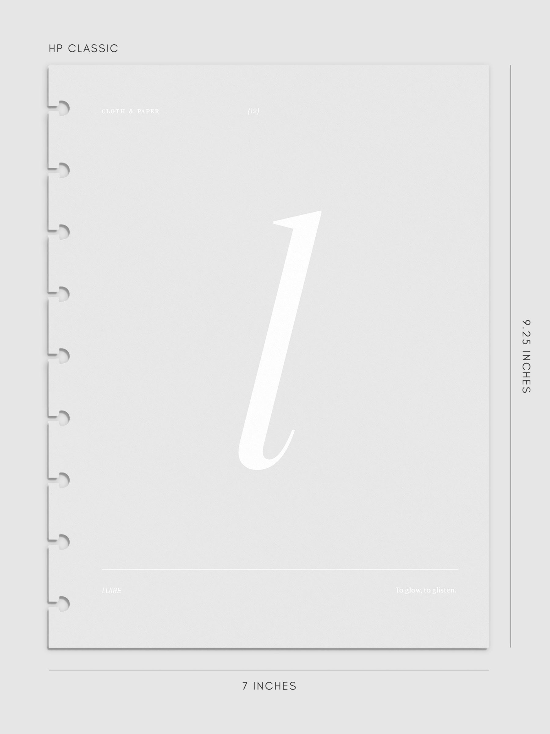 Monogram Vellum Planner Dashboard L in HP Classic displayed on a neutral background. 