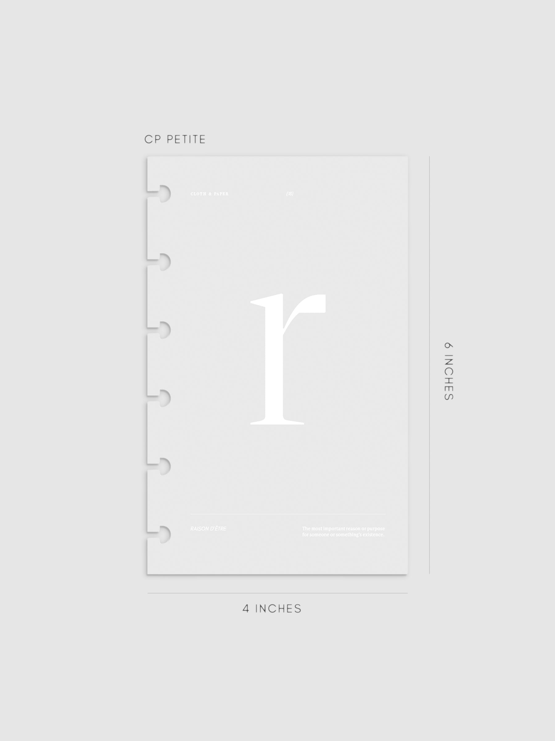 Monogram Vellum Planner Dashboard R in in CP Petite displayed on a neutral background. 
