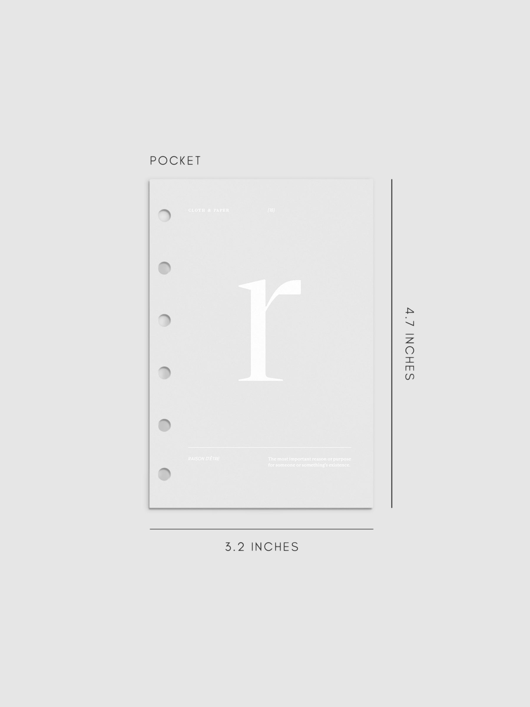 Monogram Vellum Planner Dashboard R in Pocket displayed on a neutral background. 