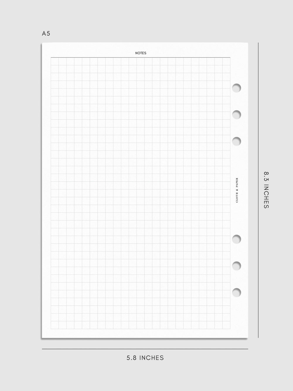 Monthly Admin Planner Inserts | Sunday Start | Cloth & Paper