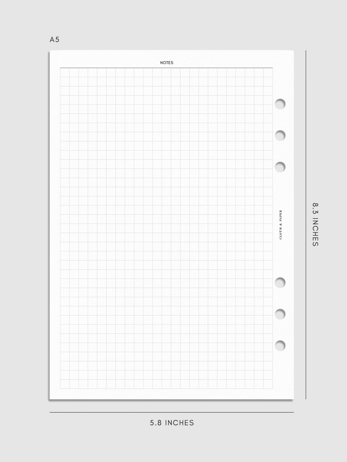 Monthly Admin Planner Inserts | Sunday Start | Cloth & Paper