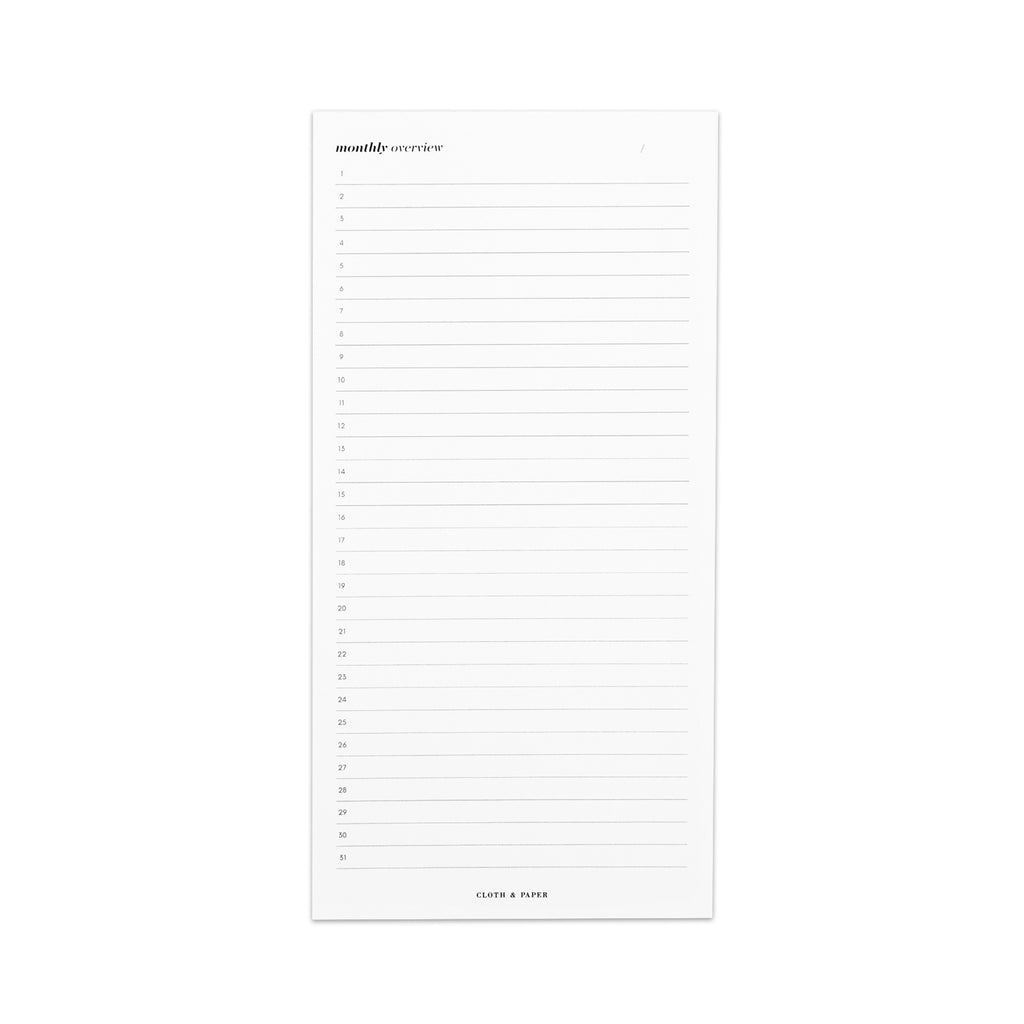 Monthly Notepad, Cloth and Paper. Notepad displayed on a white background.