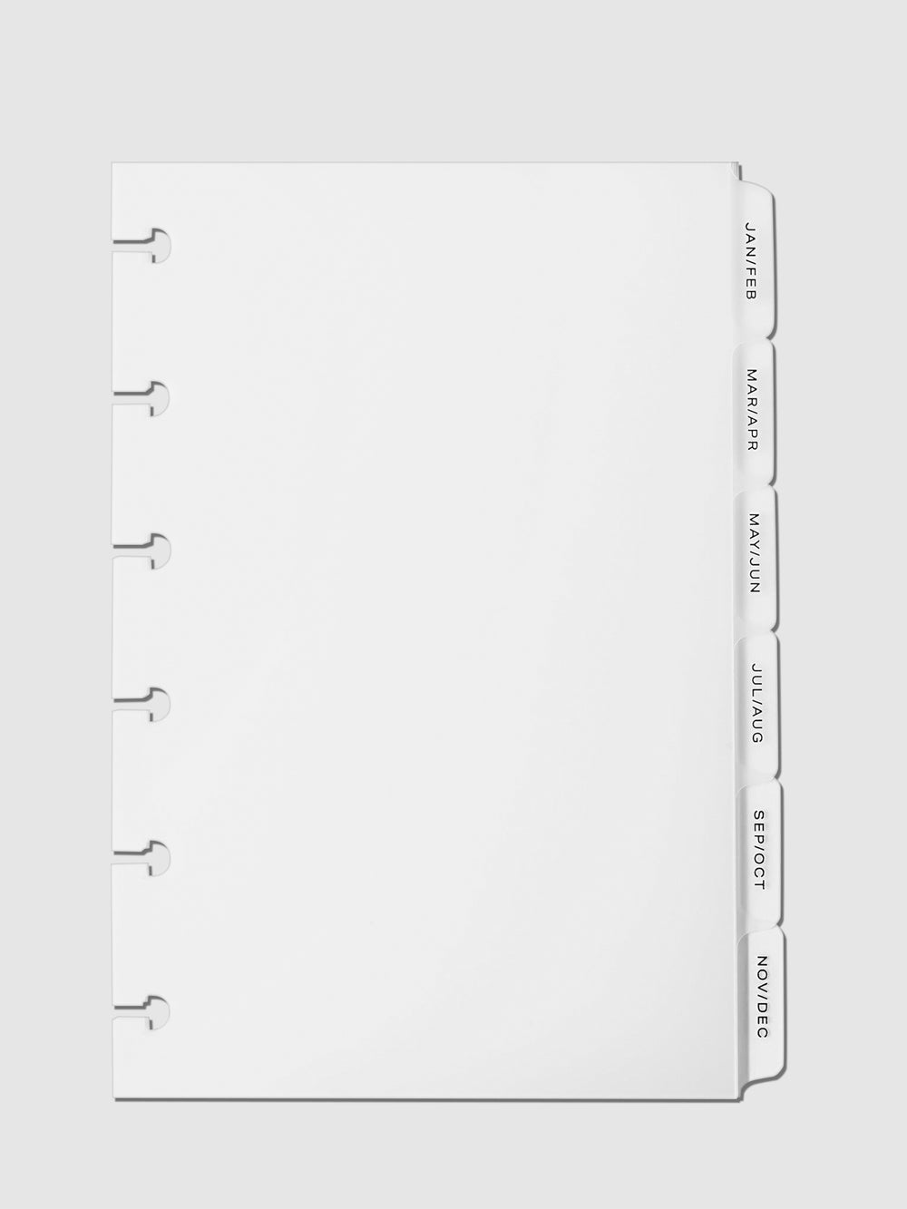 Monthly Side Tab Planner Dividers | Low Profile | Matte | Cloth & Paper
