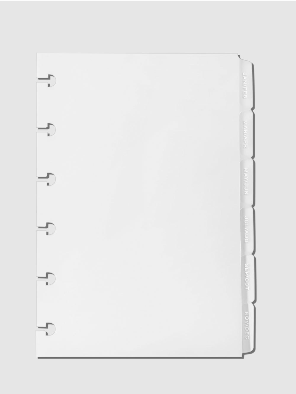 Monthly Side Tab Planner Dividers | Low Profile | Matte | Cloth & Paper