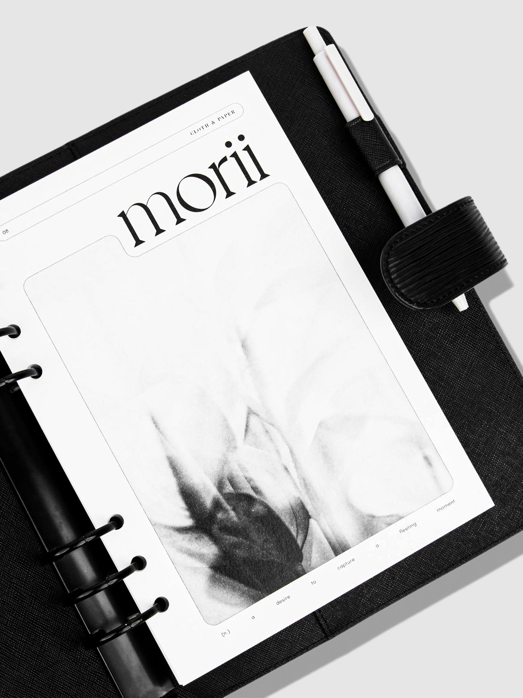 Morii Planner Dashboard in A5 use in a leather planner.