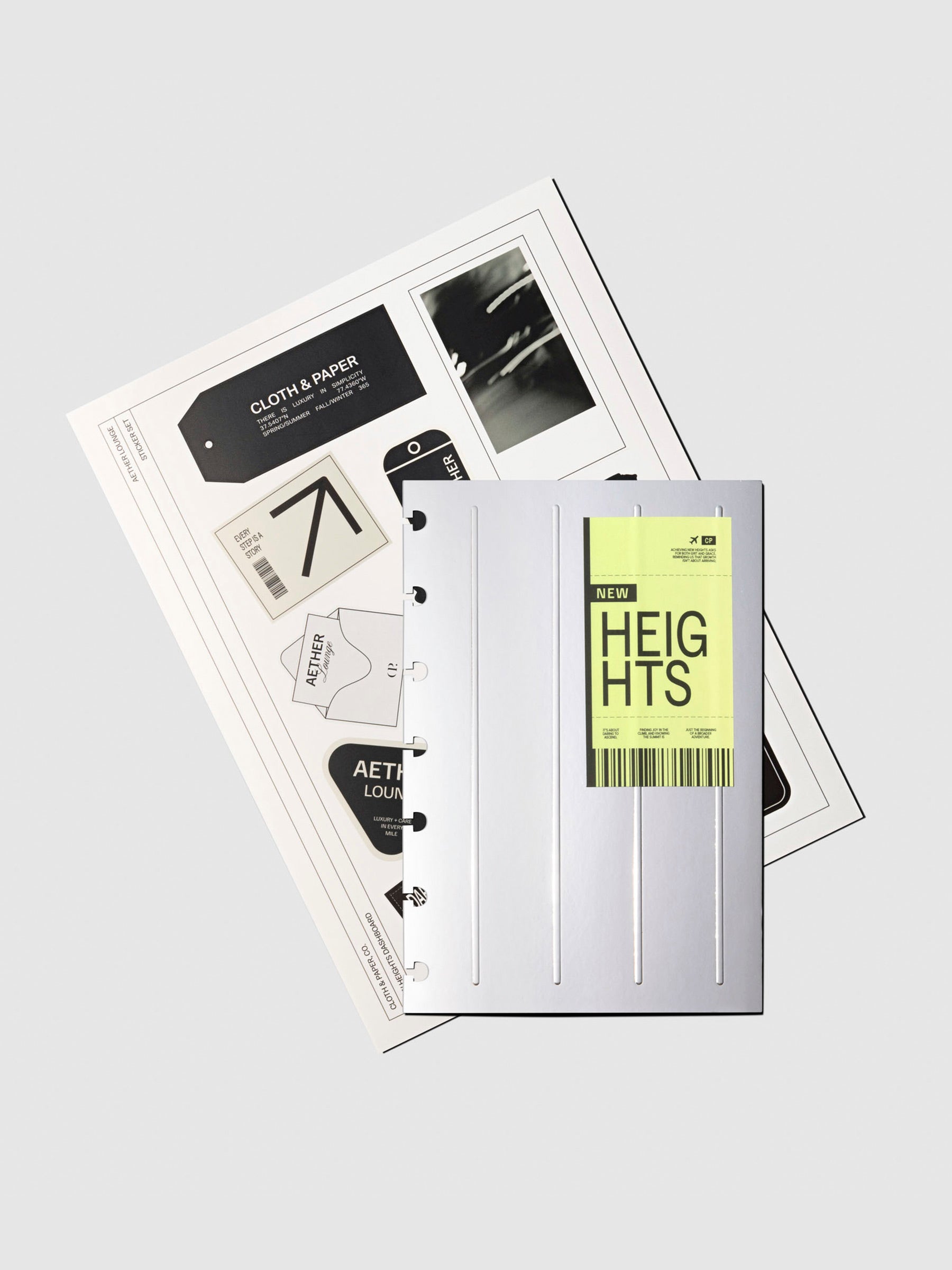 Dashboard displayed with sticker sheet on a neutral background. Size shown is HP Mini.