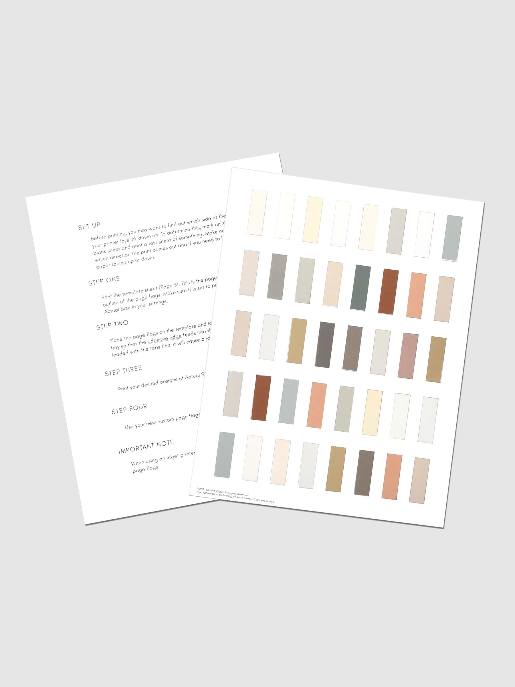Page Flag Printable | Essentials page displayed on a neutral background.