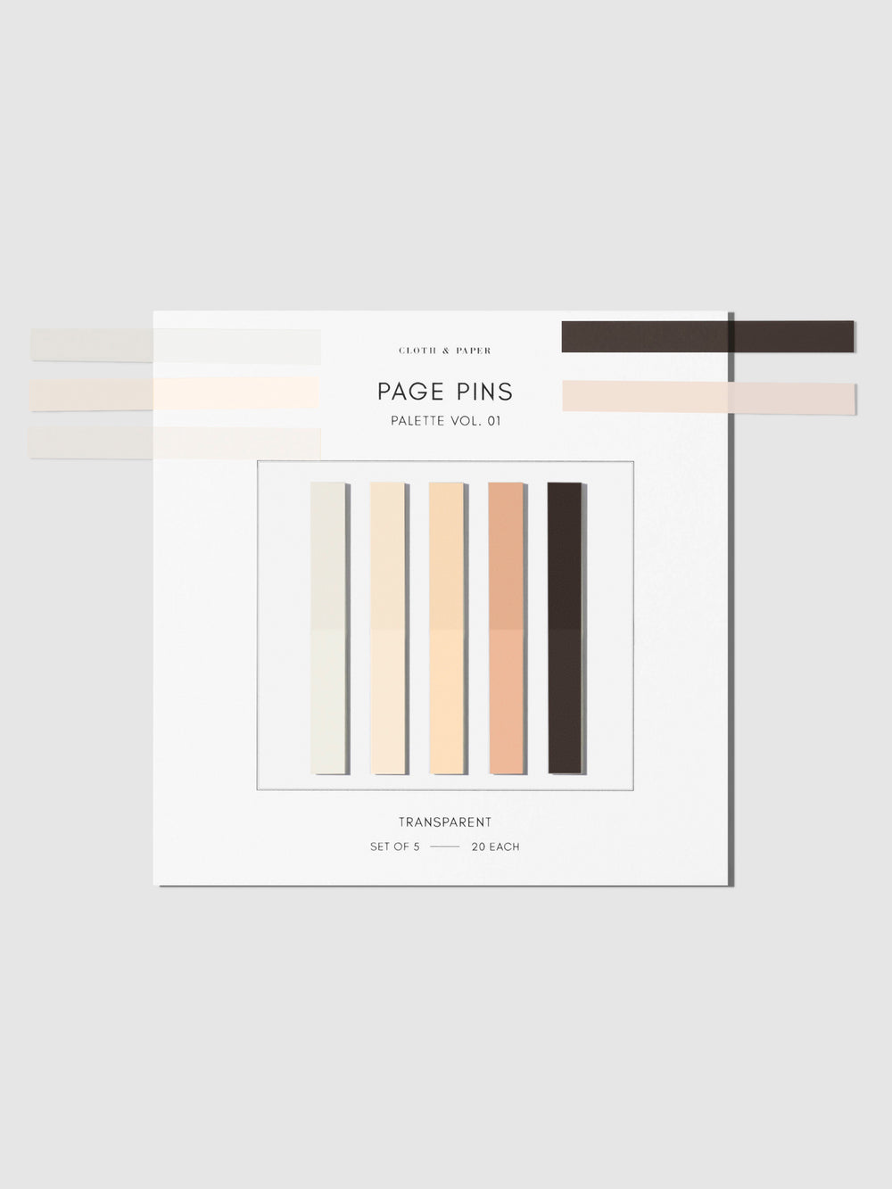 Transparent Page Pins for Bookmarking and Planners | Cloth & Paper
