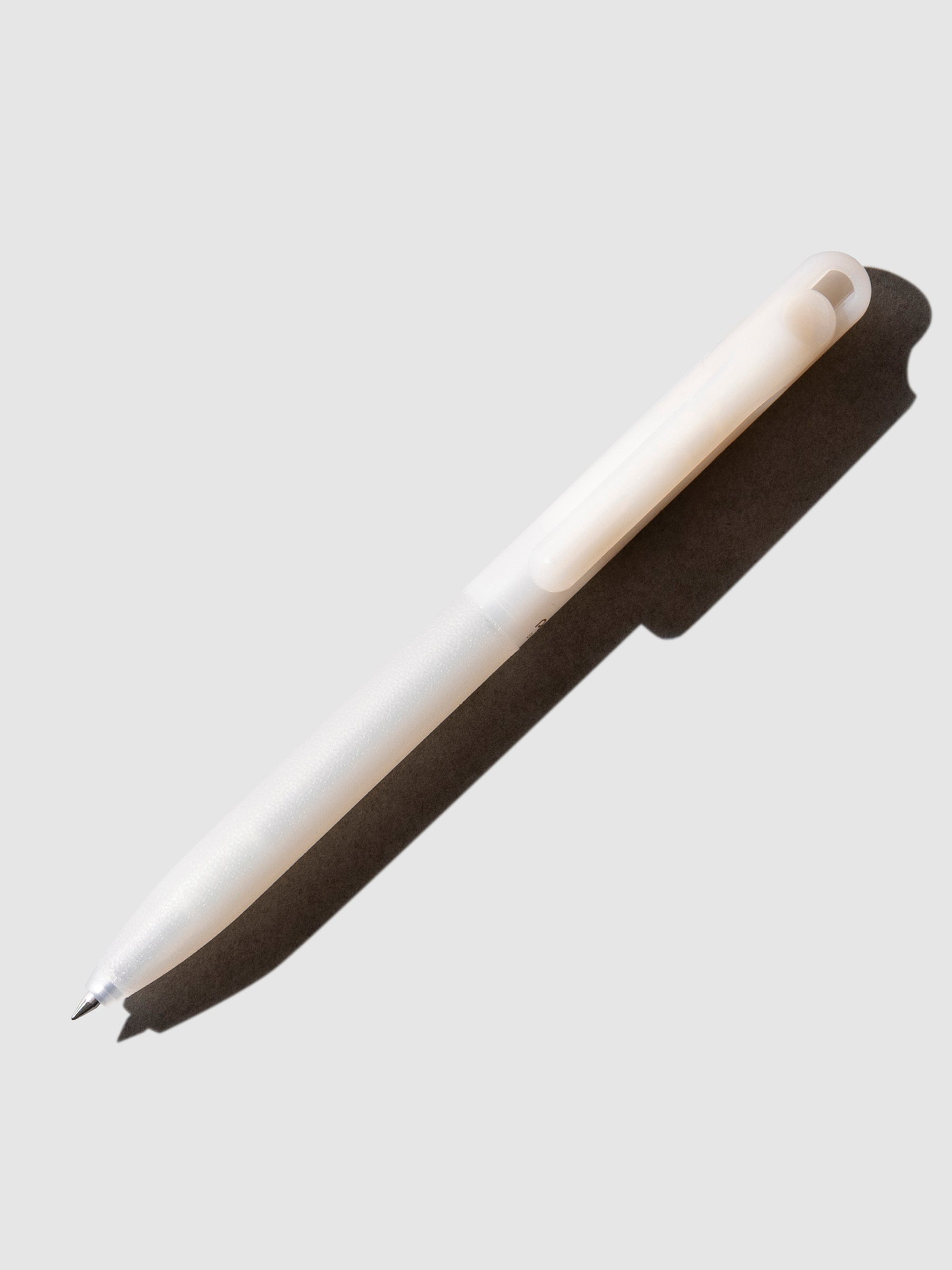 Pentel Calme Ballpoint Pen-Relaxed Forest Series-0.5 mm. Sheer Beige pen shown on a neutral background.