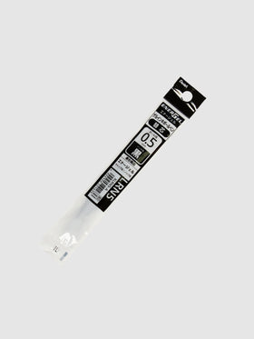 Pen refill in its packaging turned to the right against a neutral background.