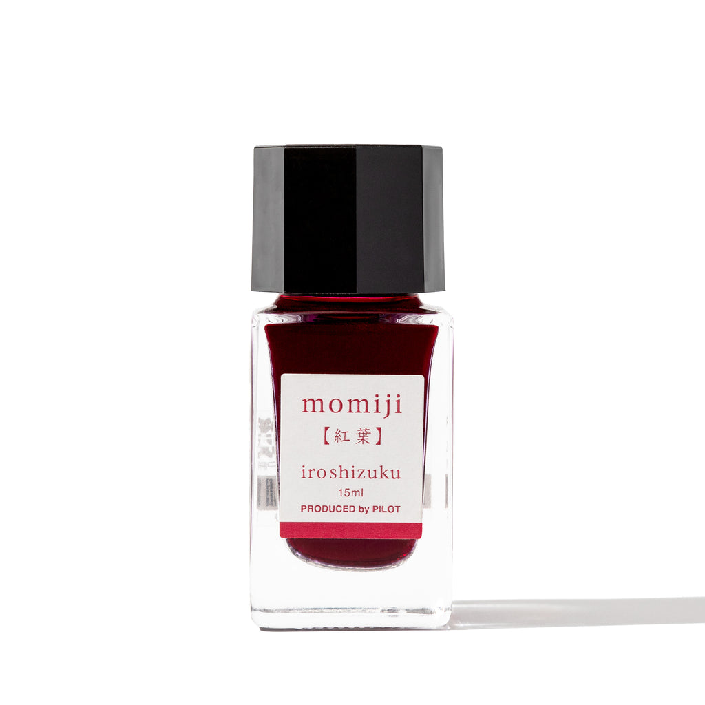 Ink bottle displayed on a white background. Color shown is momiji red. 