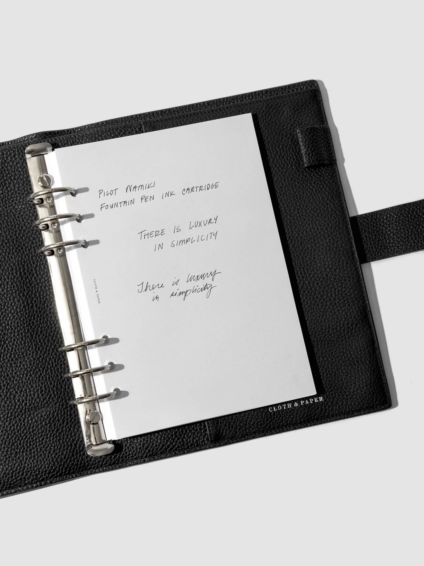 Pen testing sheet showing ink in the color black.