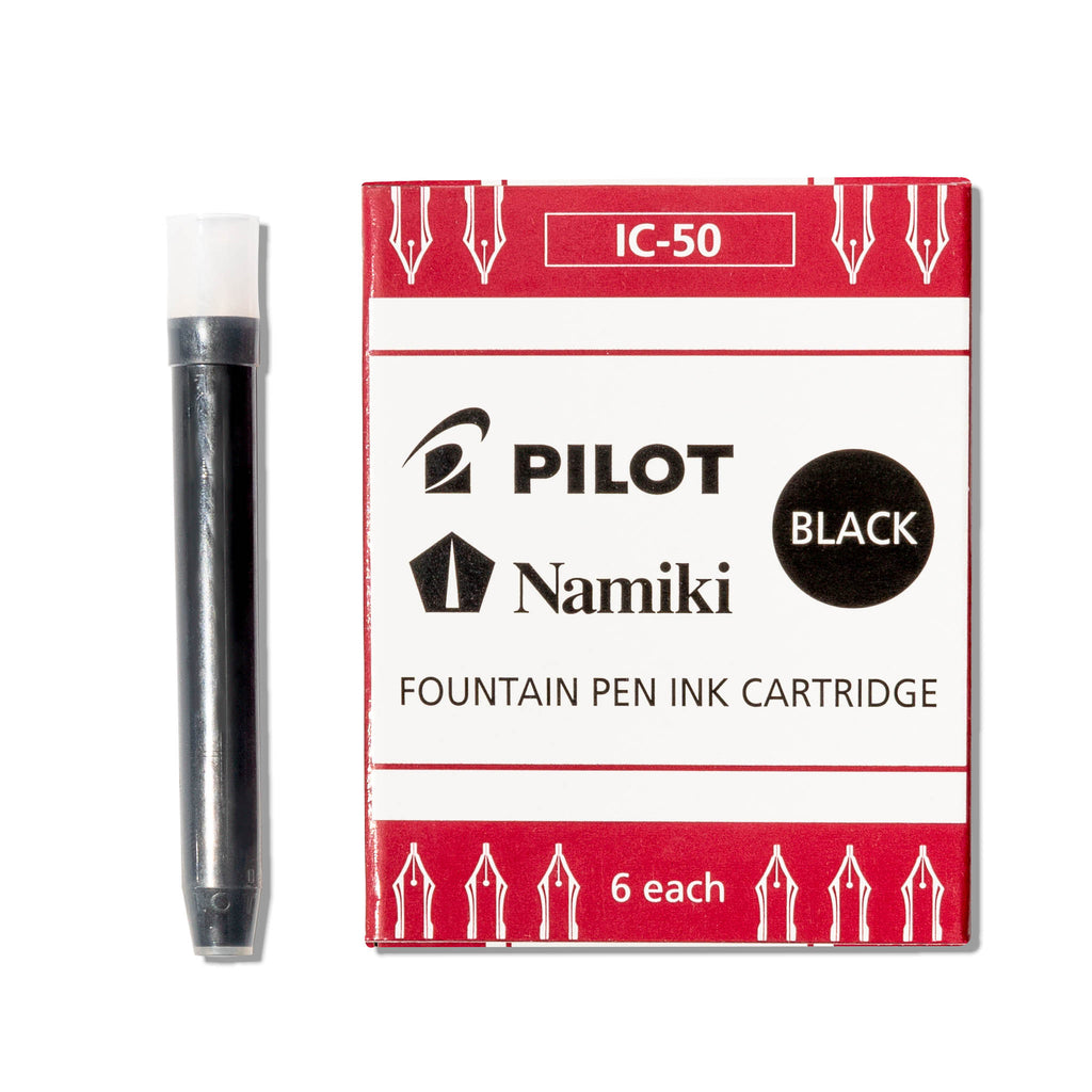 One ink cartridge displayed next to its packaging on a white background. Color shown is black. 