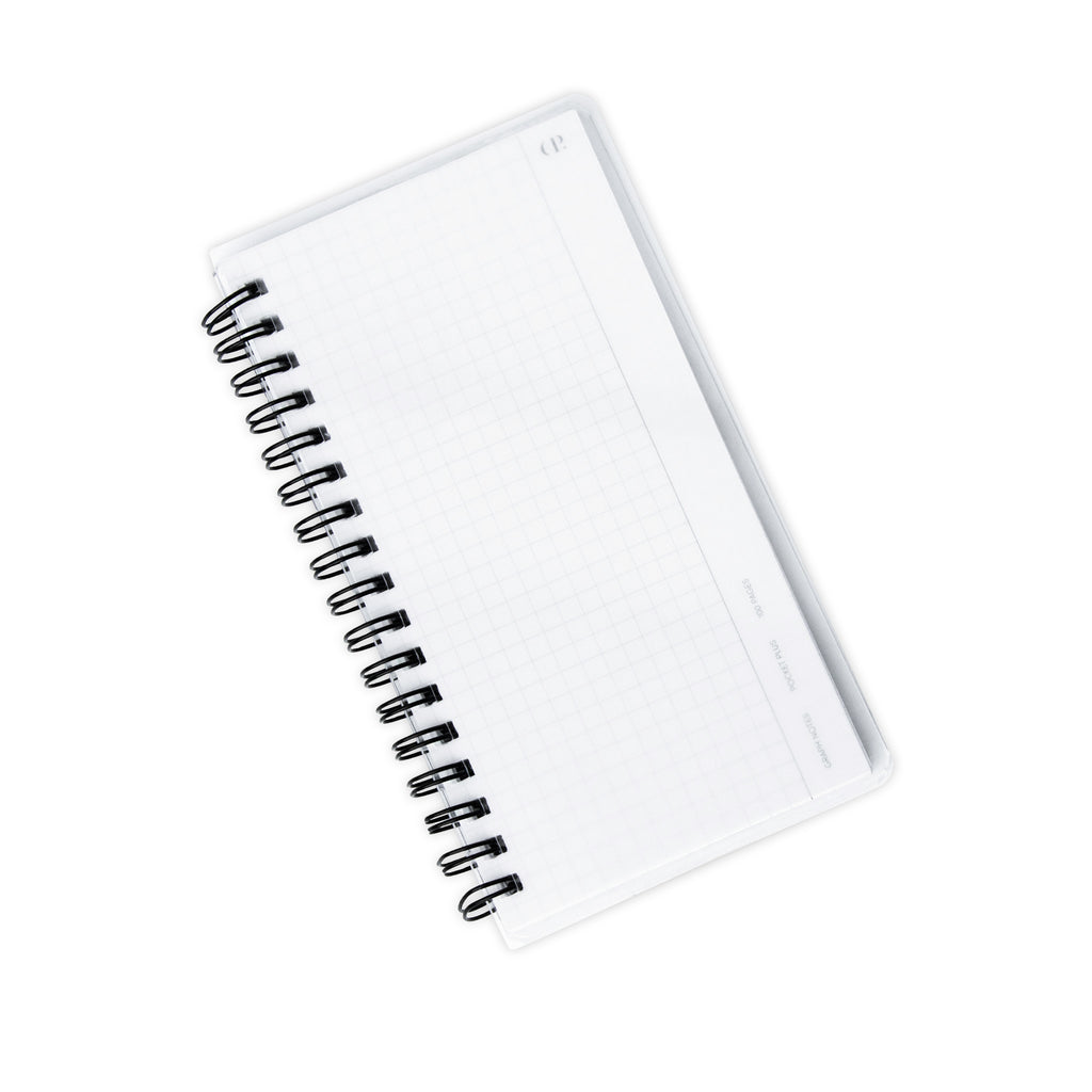 Pocket Plus Spiral Graph Notebook closed to show the front cover and turned slightly to the left against a white background.