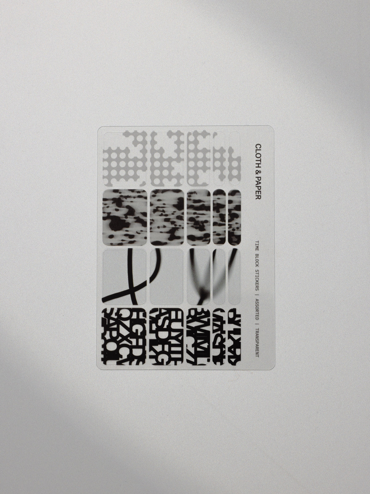 Time Block Stickers in Punched Holes, Blurred Ink, Blurred Line and Precision