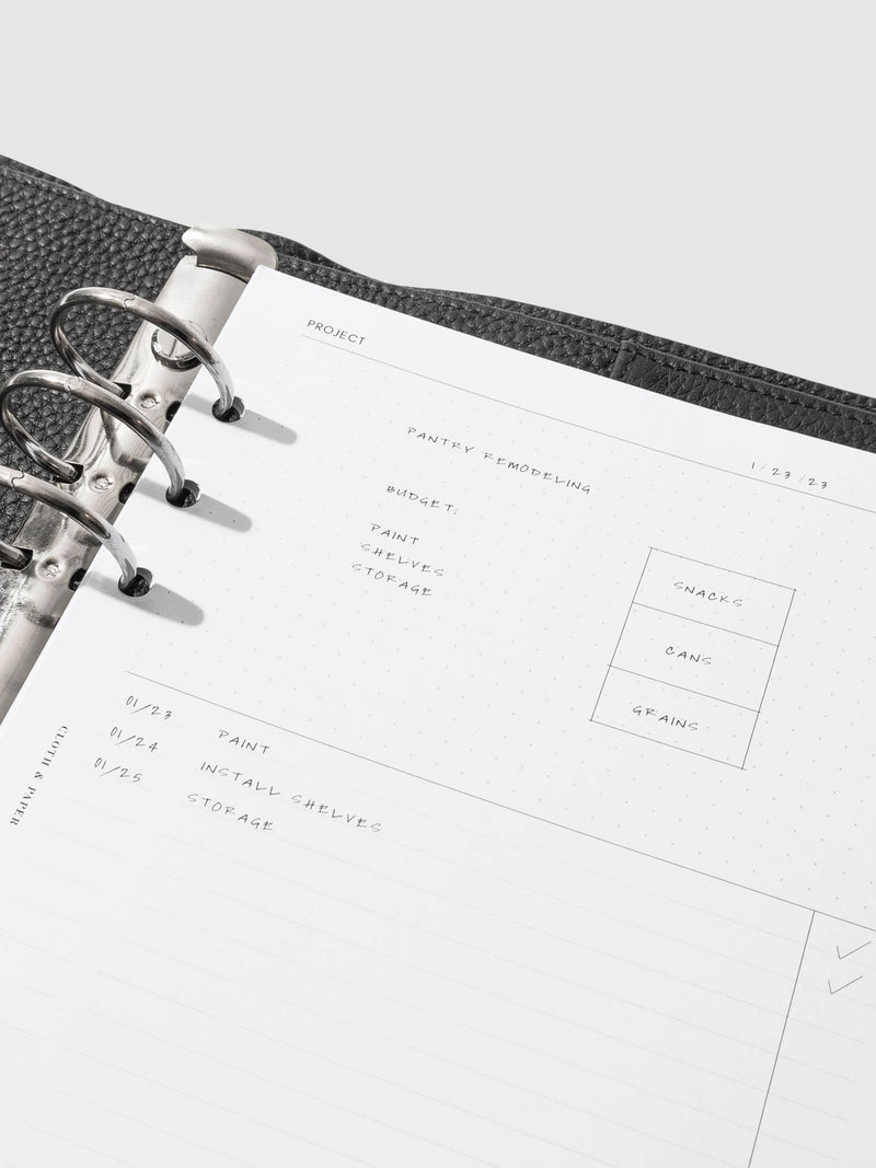 Project Management Inserts | Refreshed Layout | Cloth & Paper