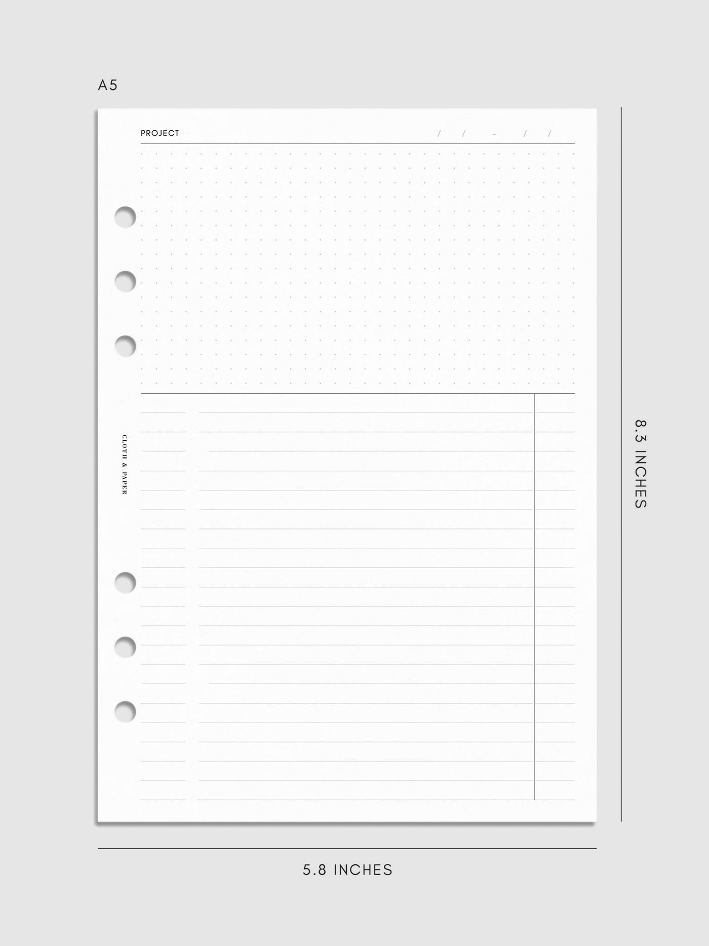 Project Management Inserts | Refreshed Layout | Cloth & Paper