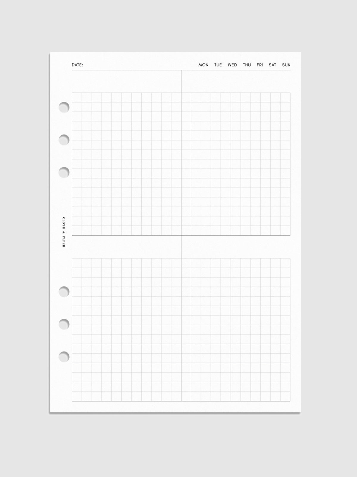 Quad Graph Planner Inserts | Cloth & Paper