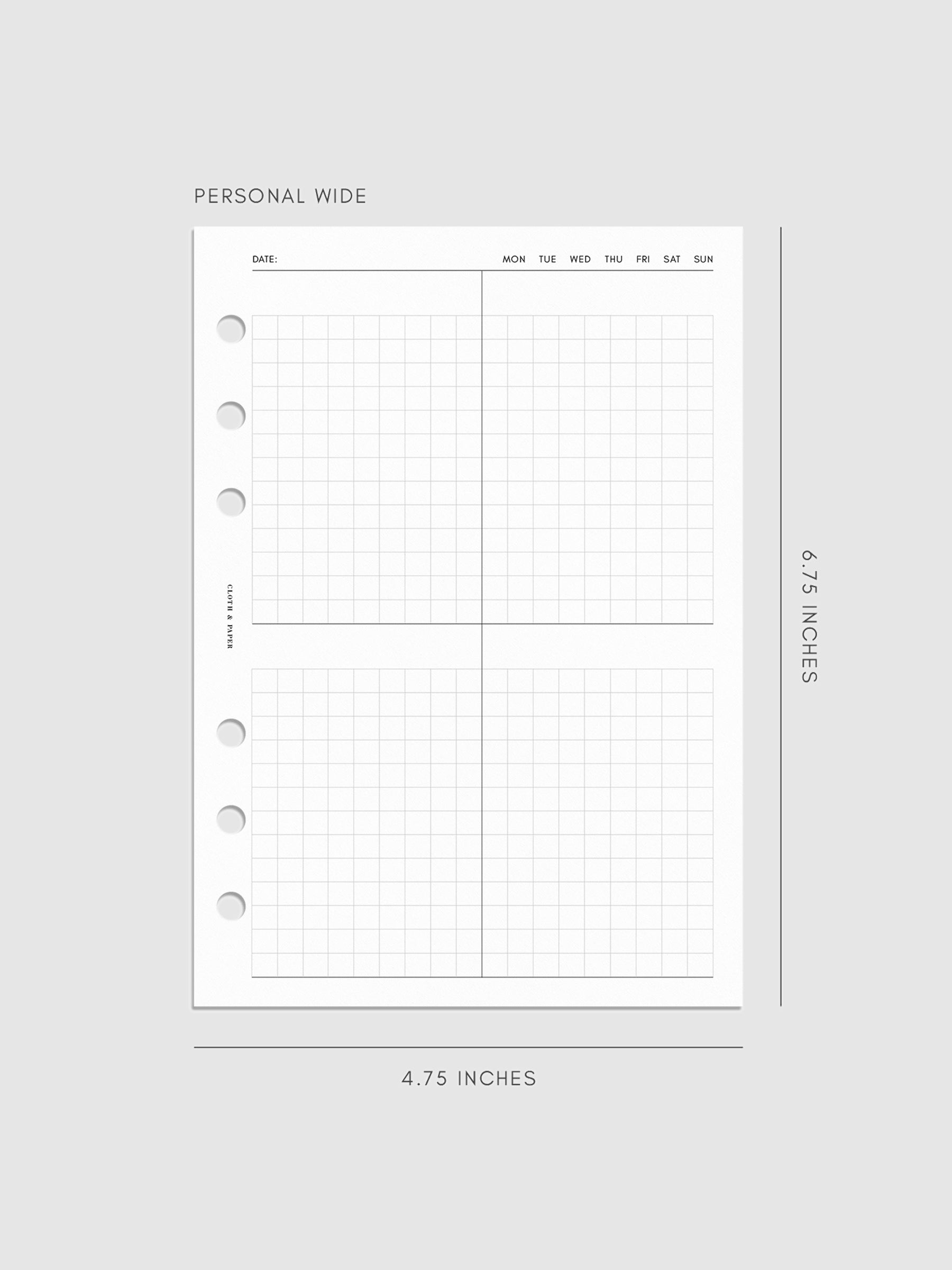 Digital mockup of inserts in Personal Wide.