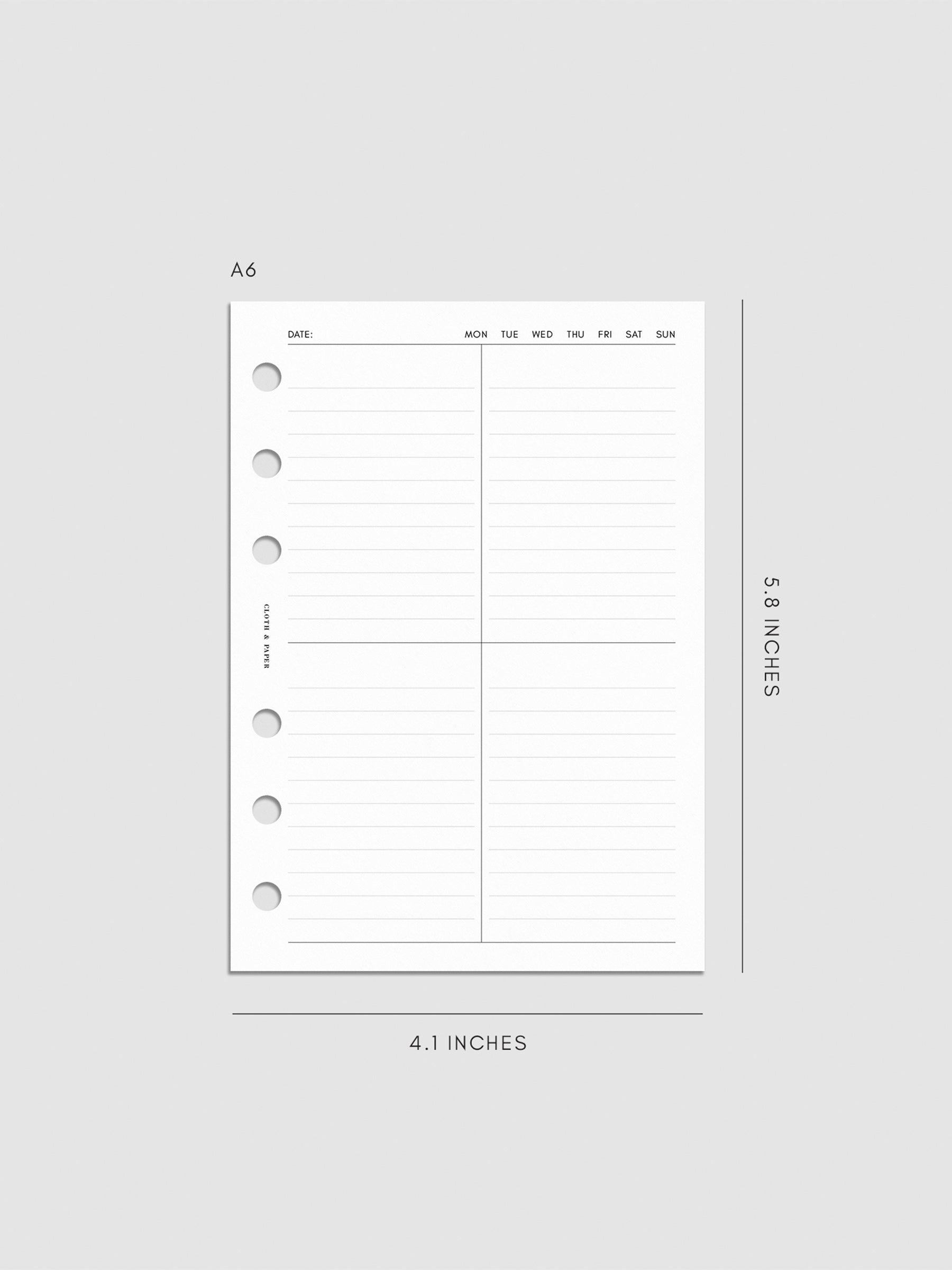 Digital mockup of inserts in A6.